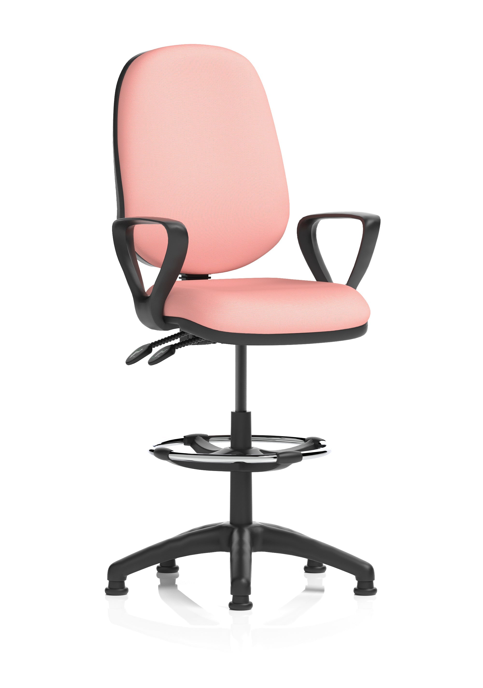 Eclipse Plus II Task Operator Office Chair with Hi Rise Draughtsman Kit In Quest And Rivet Fabric
