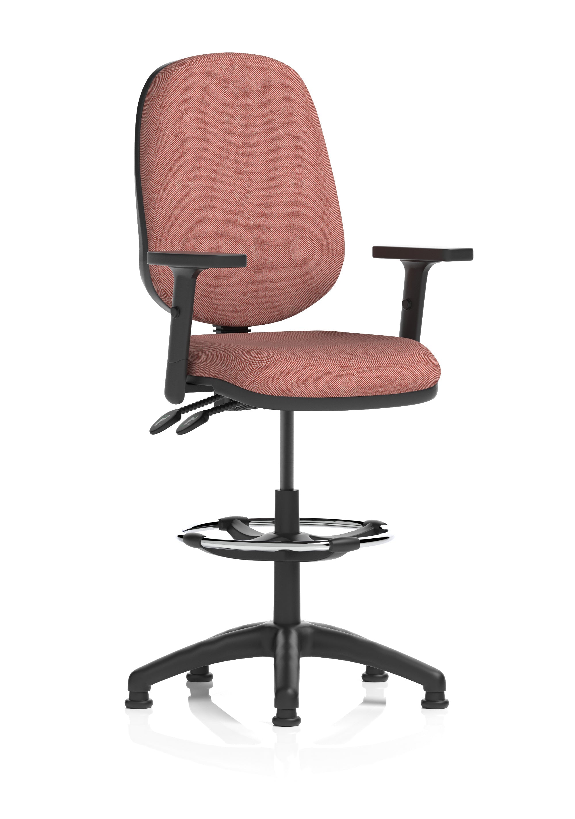 Eclipse Plus II Task Operator Office Chair with Hi Rise Draughtsman Kit In Quest And Rivet Fabric