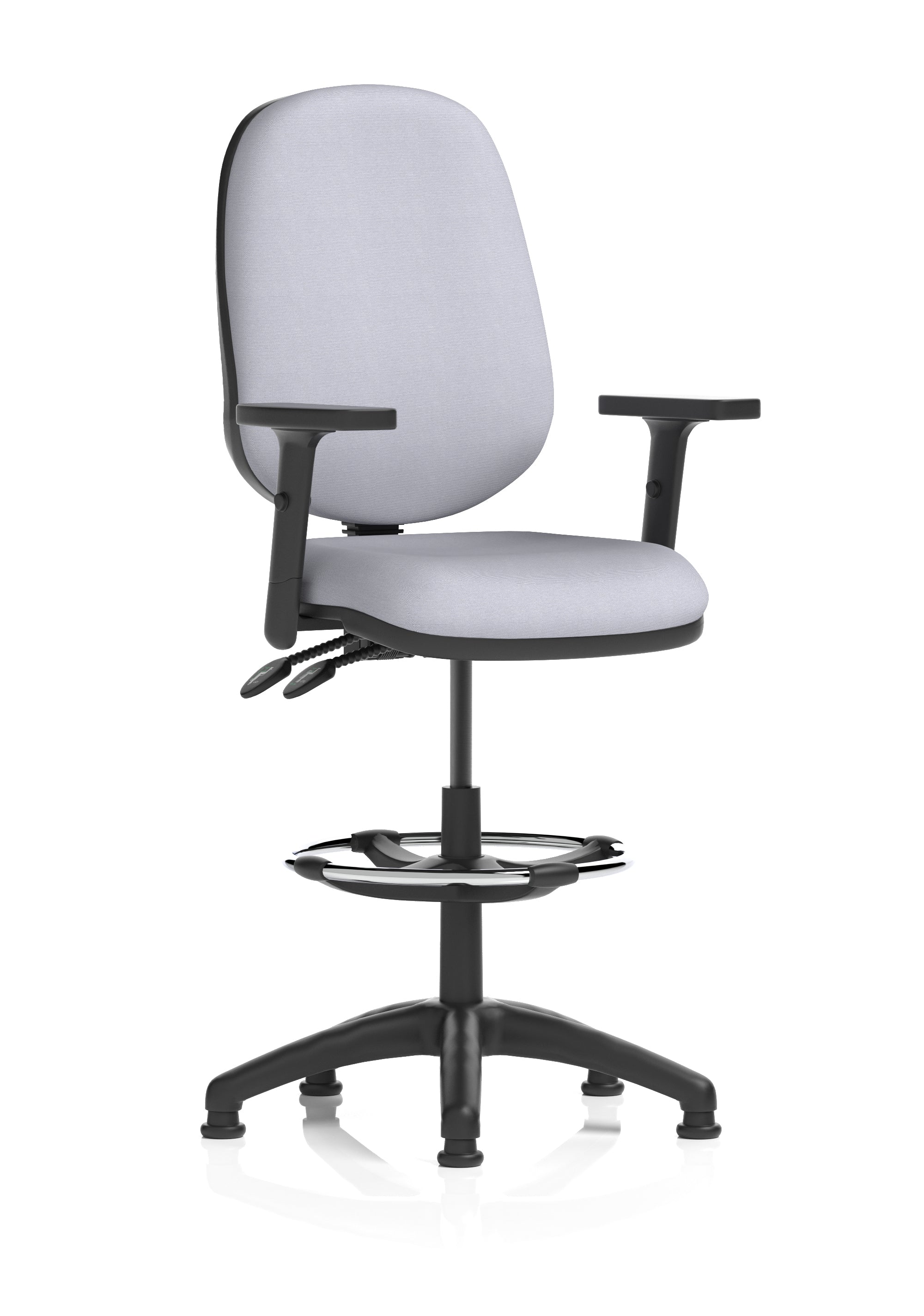 Eclipse Plus II Task Operator Office Chair with Hi Rise Draughtsman Kit In Quest And Rivet Fabric
