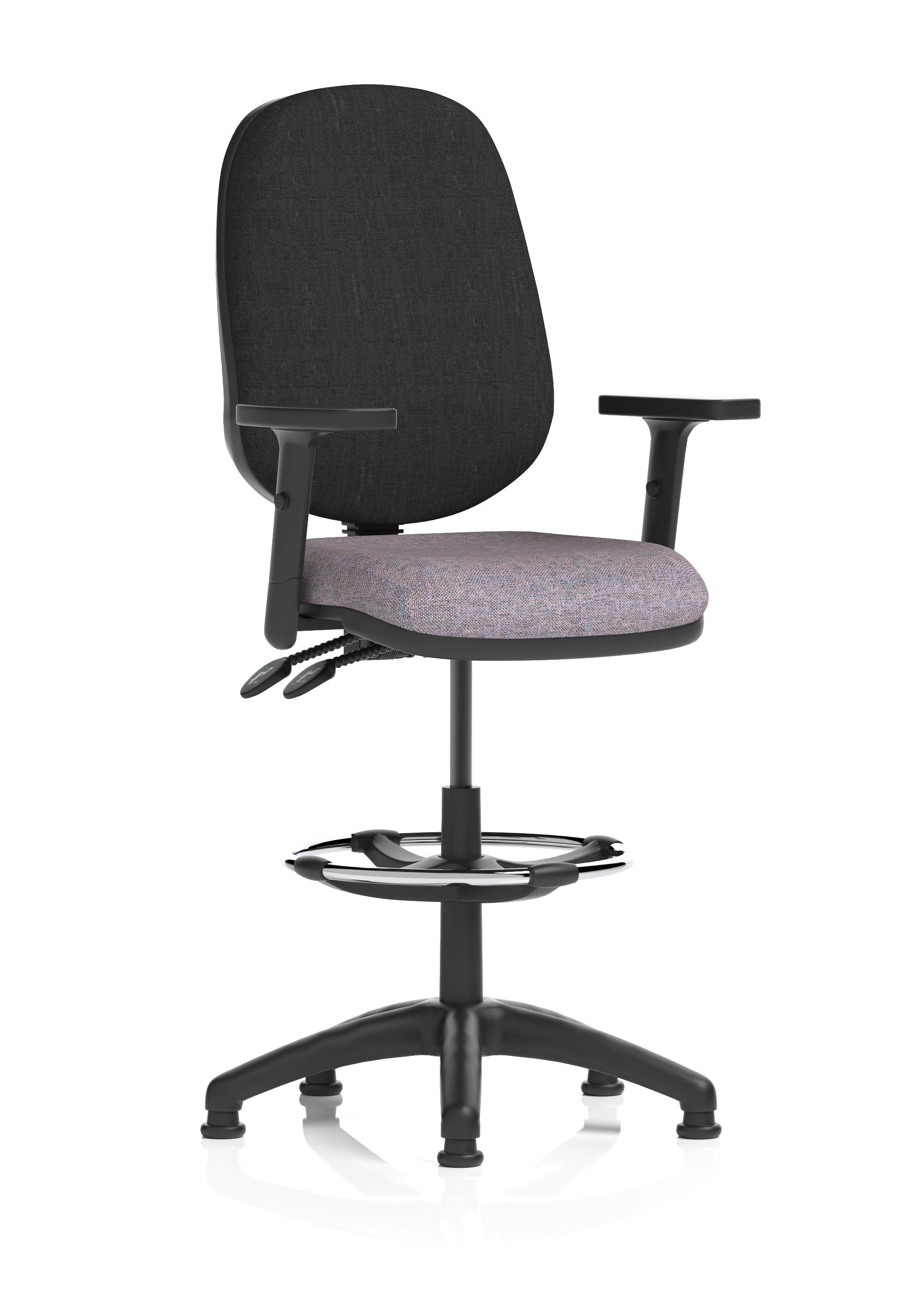Eclipse Plus II Task Operator Office Chair with Hi Rise Draughtsman Kit In Quest And Rivet Fabric