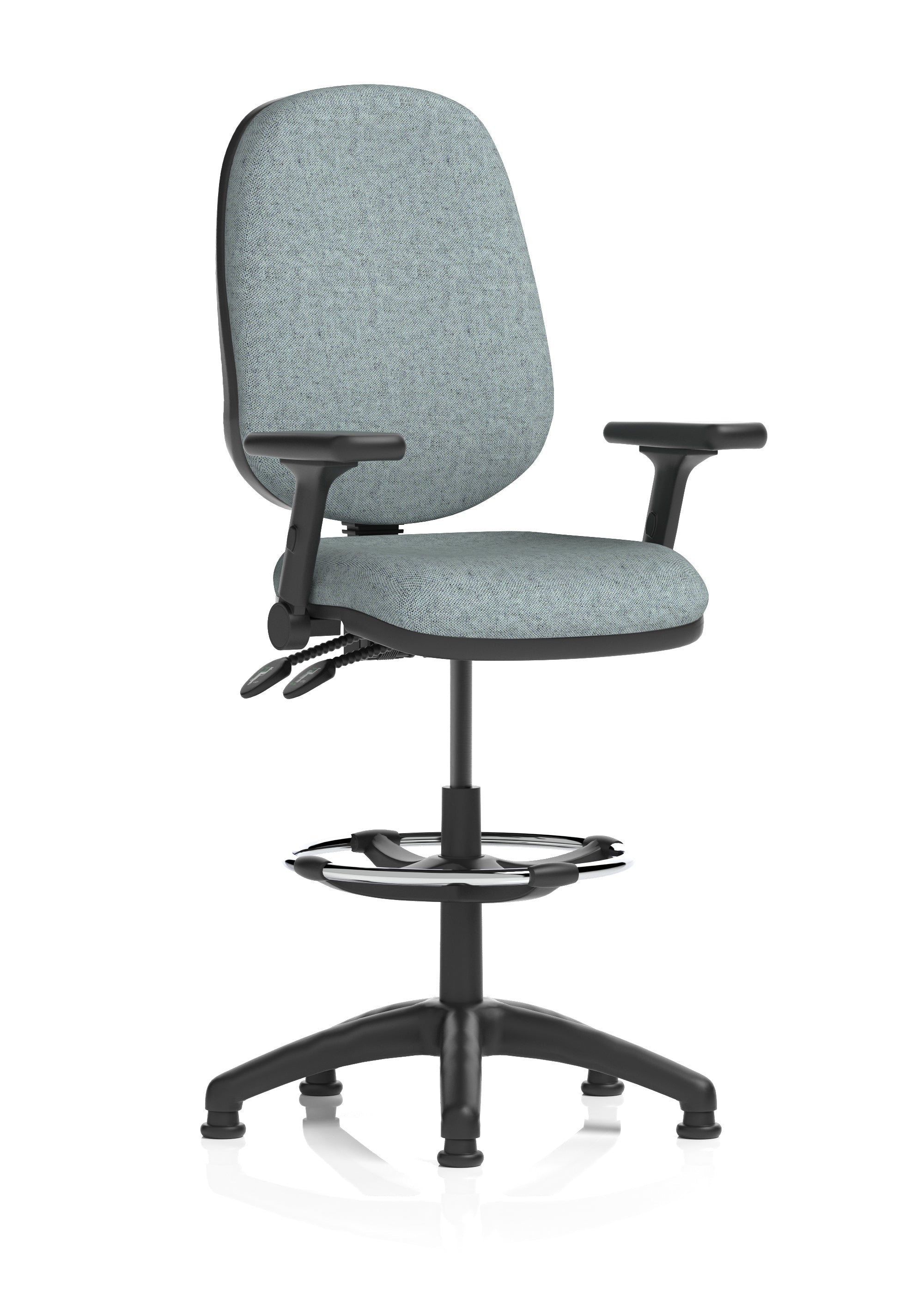 Eclipse Plus II Task Operator Office Chair with Hi Rise Draughtsman Kit In Quest And Rivet Fabric