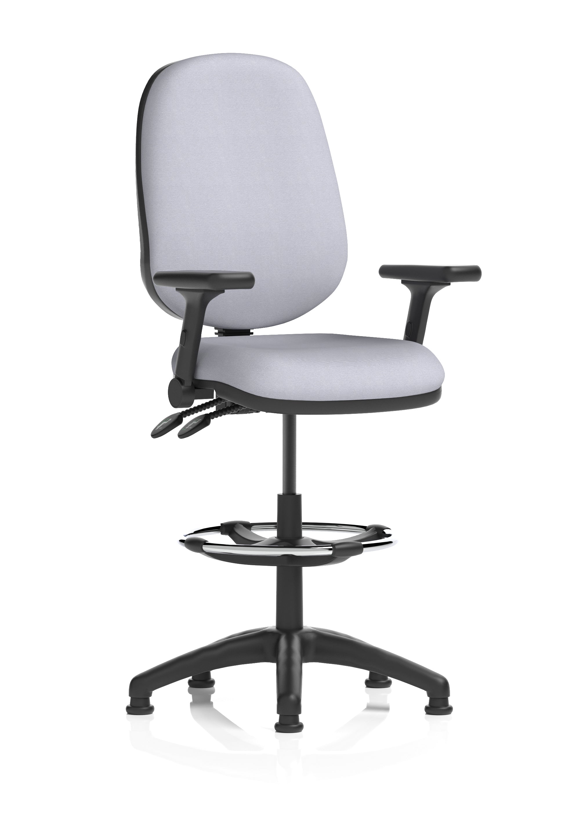 Eclipse Plus II Task Operator Office Chair with Hi Rise Draughtsman Kit In Quest And Rivet Fabric