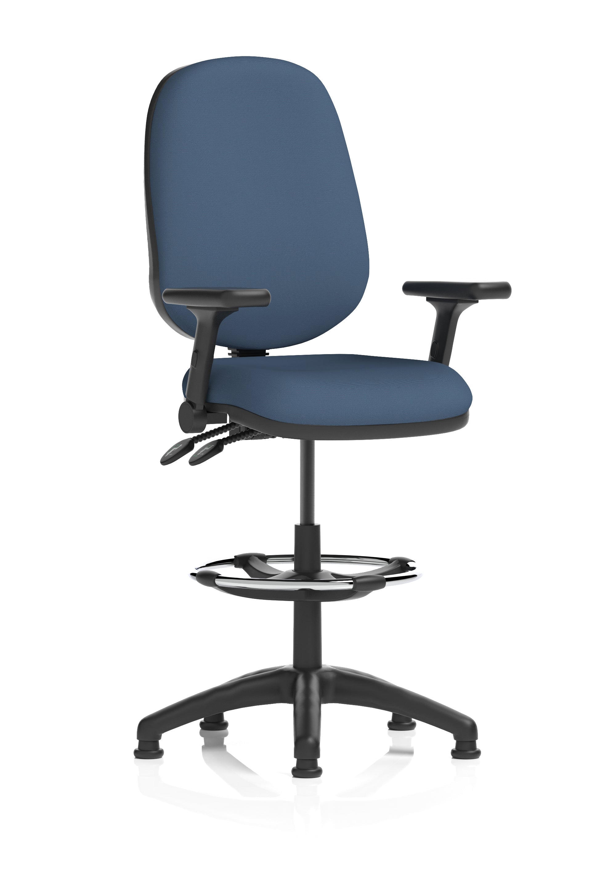 Eclipse Plus II Task Operator Office Chair with Hi Rise Draughtsman Kit In Quest And Rivet Fabric