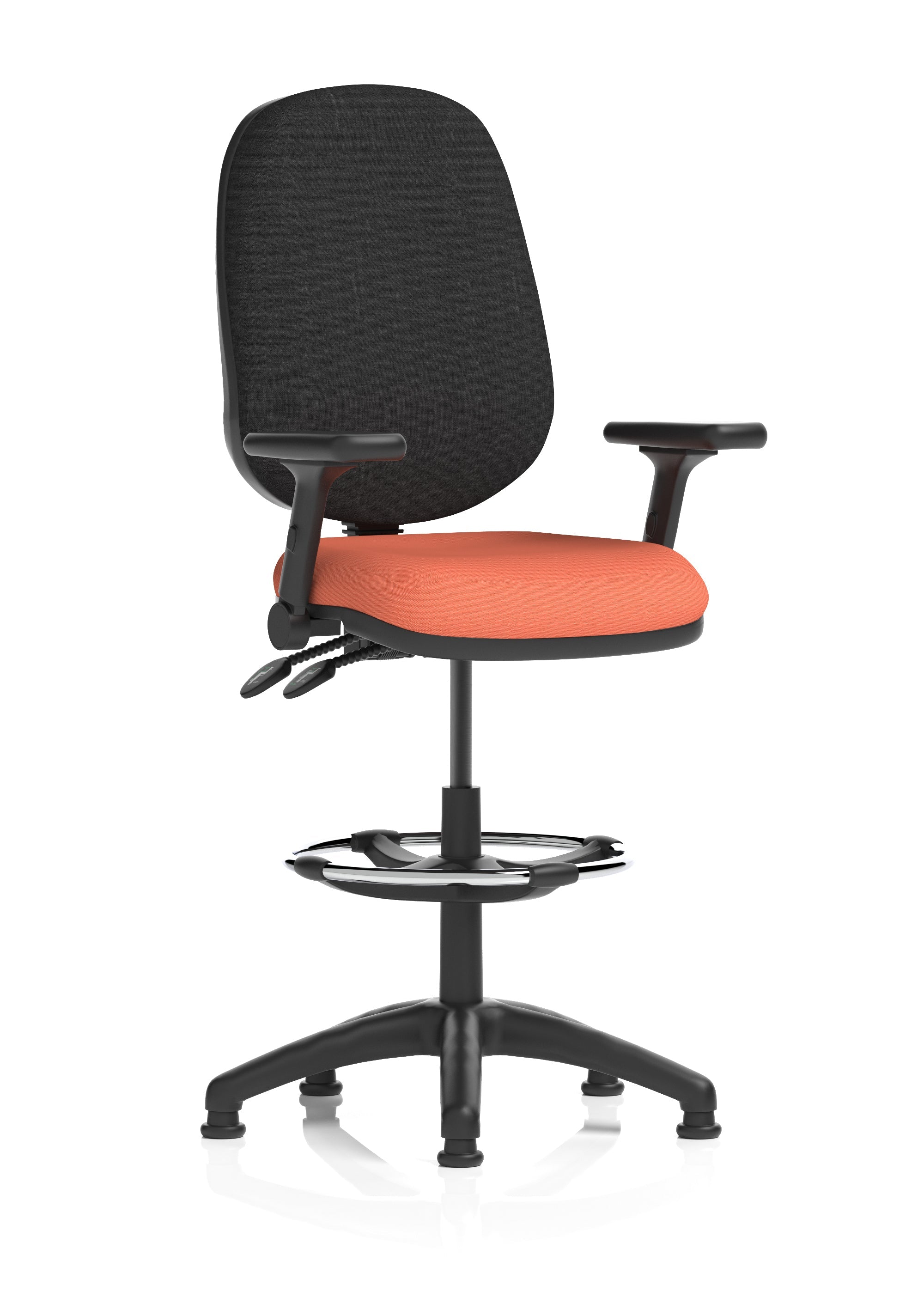 Eclipse Plus II Task Operator Office Chair with Hi Rise Draughtsman Kit In Quest And Rivet Fabric