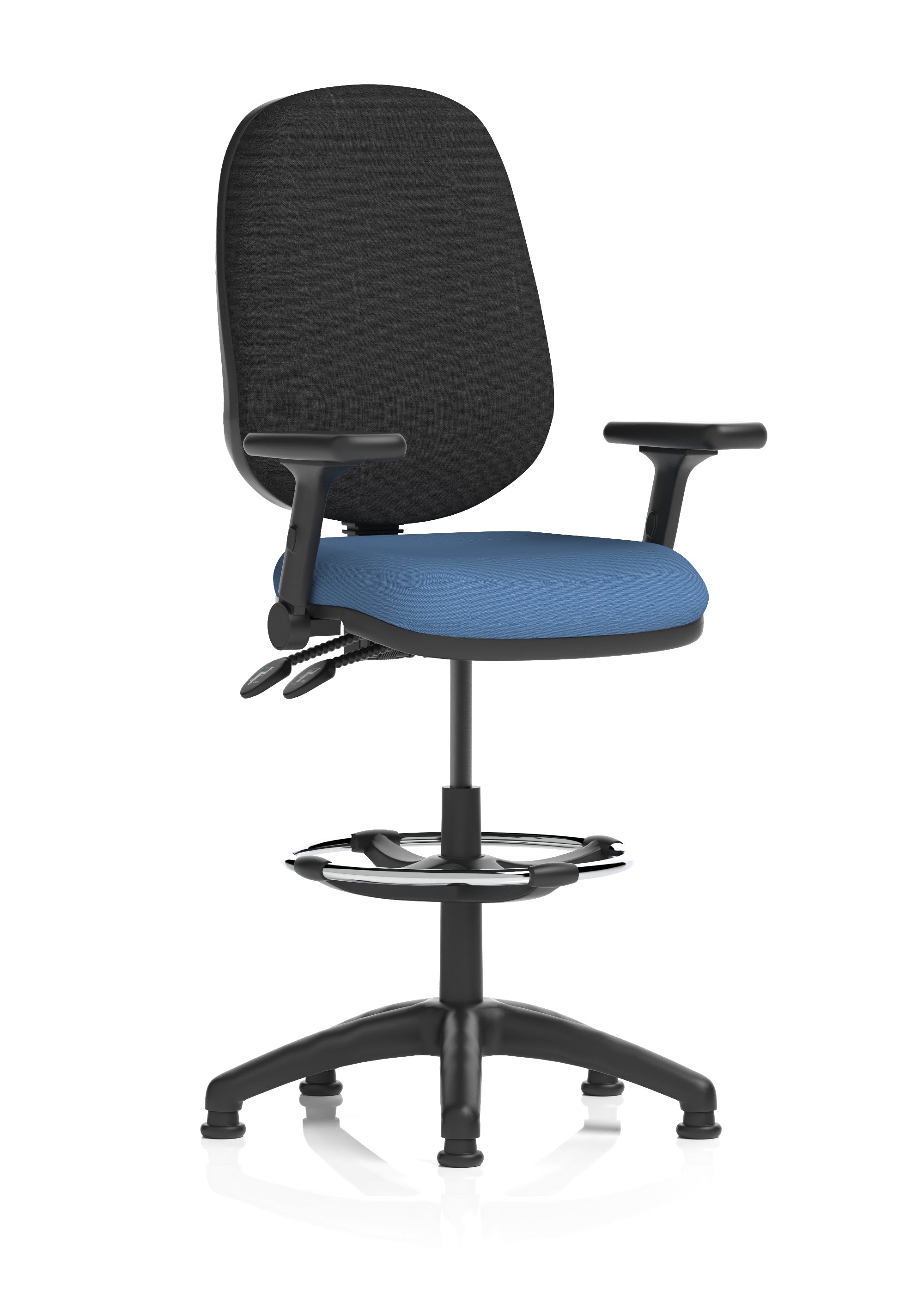 Eclipse Plus II Task Operator Office Chair with Hi Rise Draughtsman Kit In Quest And Rivet Fabric