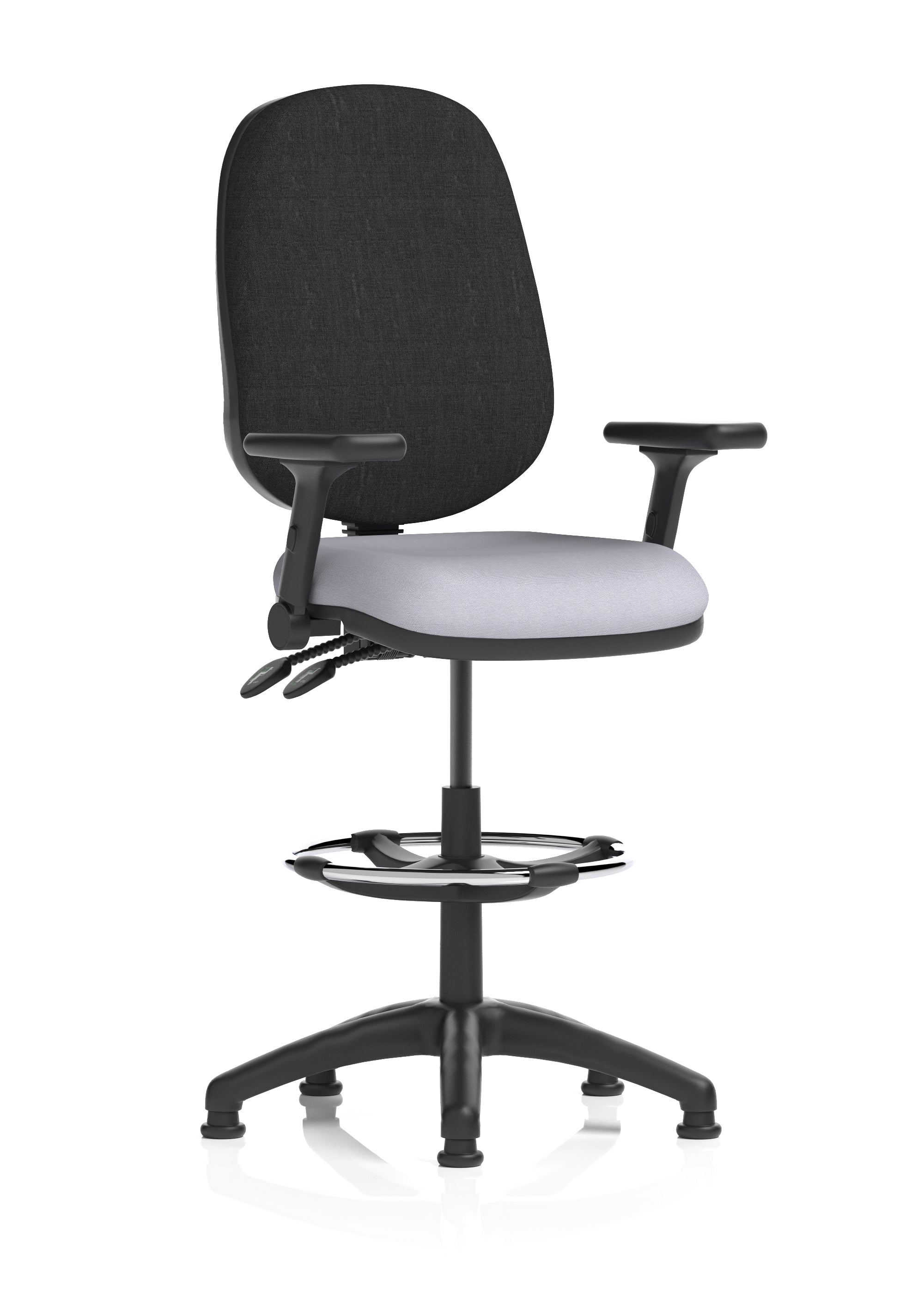 Eclipse Plus II Task Operator Office Chair with Hi Rise Draughtsman Kit In Quest And Rivet Fabric
