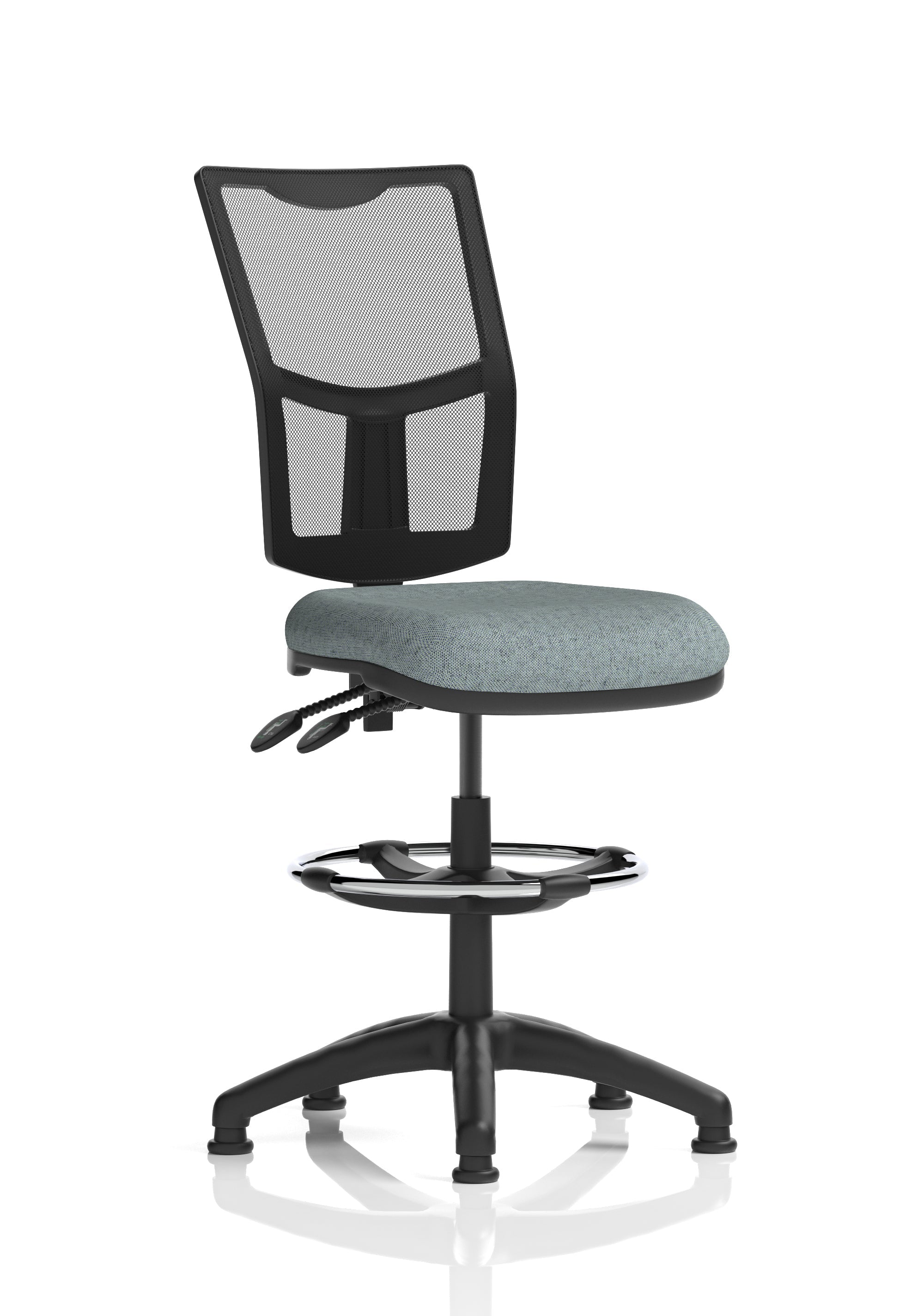 Eclipse Plus II Medium Mesh Back Task Operator Office Chair In Quest And Rivet Fabric