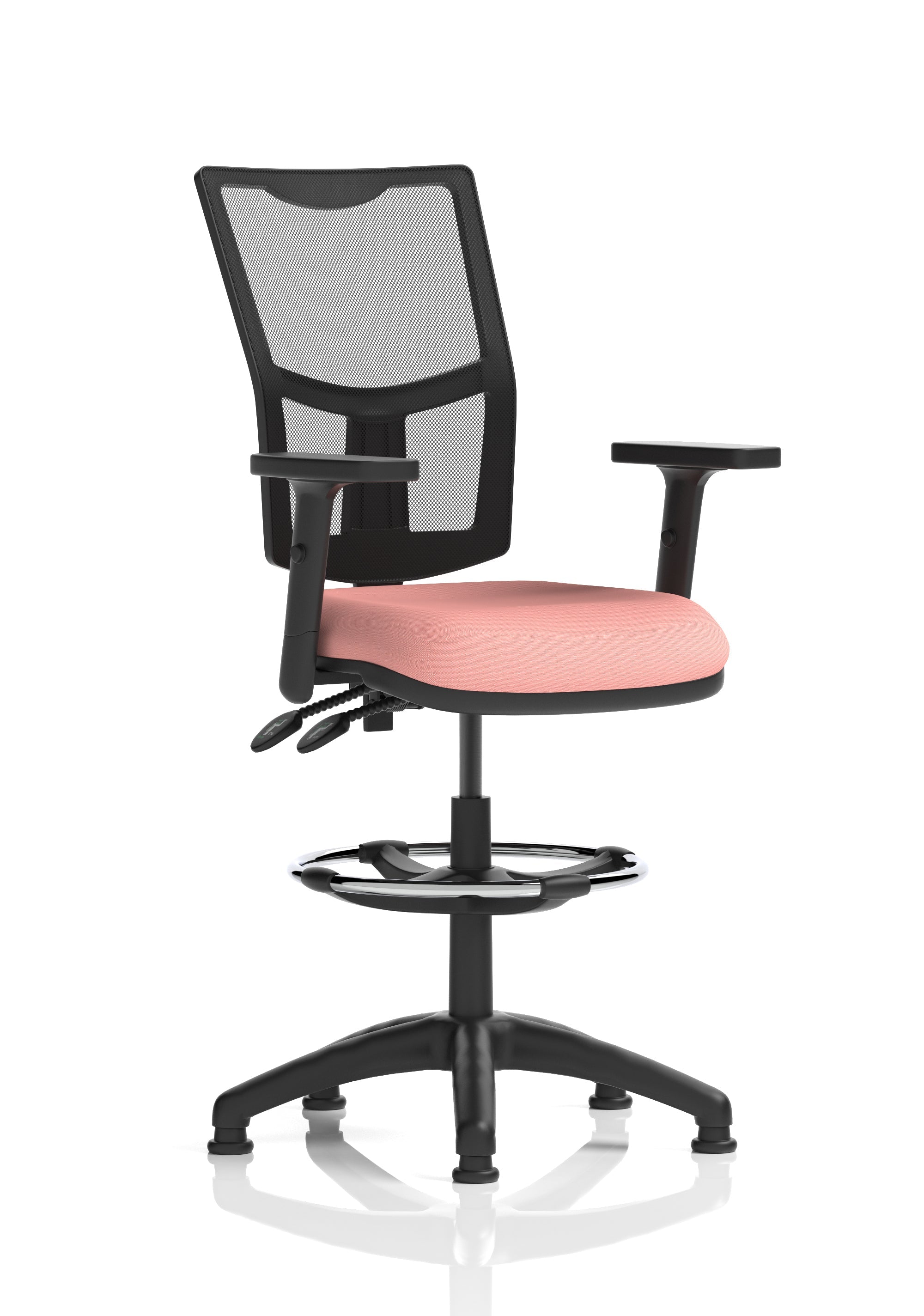 Eclipse Plus II Medium Mesh Back Task Operator Office Chair In Quest And Rivet Fabric