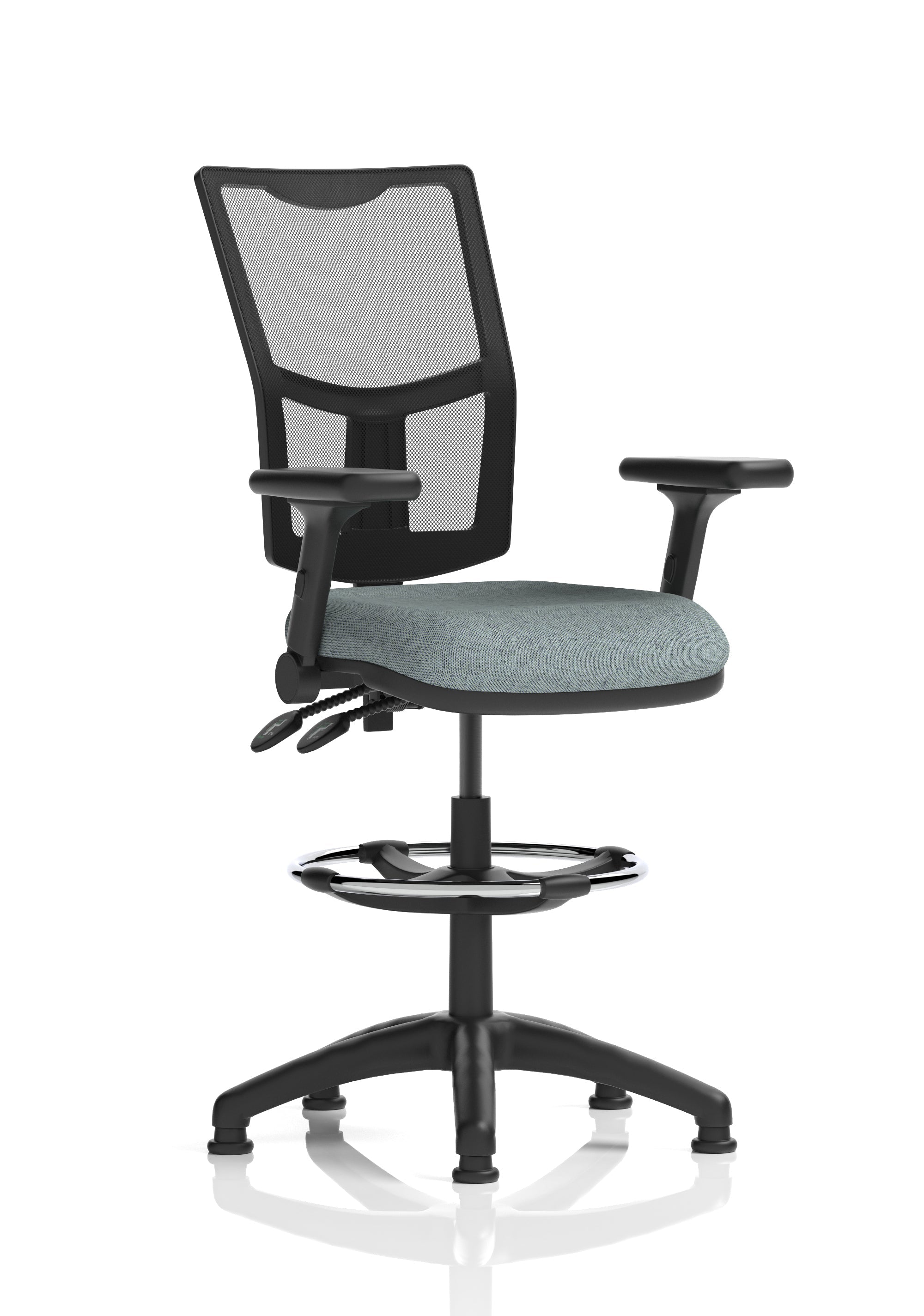 Eclipse Plus II Medium Mesh Back Task Operator Office Chair In Quest And Rivet Fabric