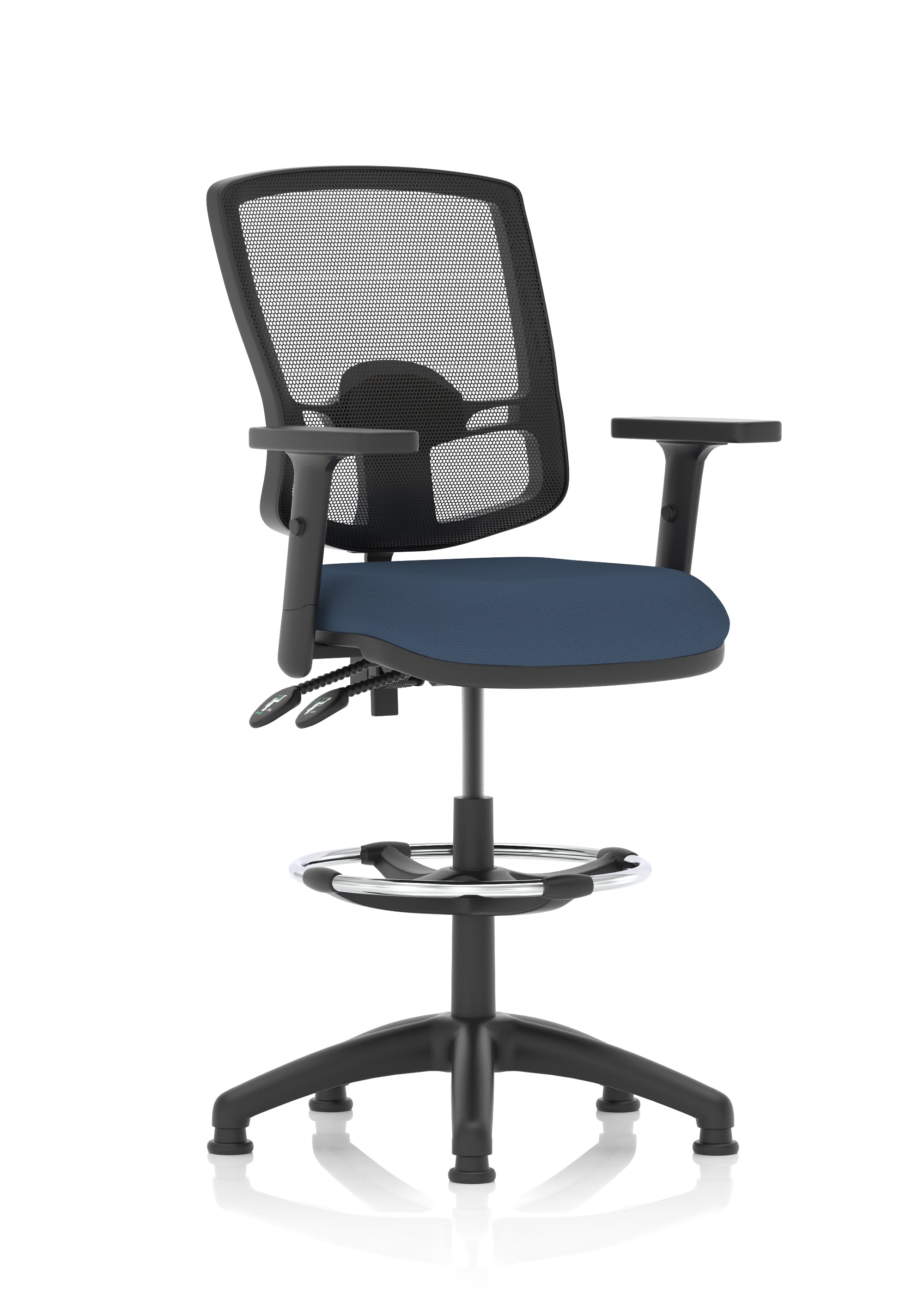 Eclipse Plus II Deluxe Mesh Back Task Operator Office Chair In Quest And Rivet Fabric