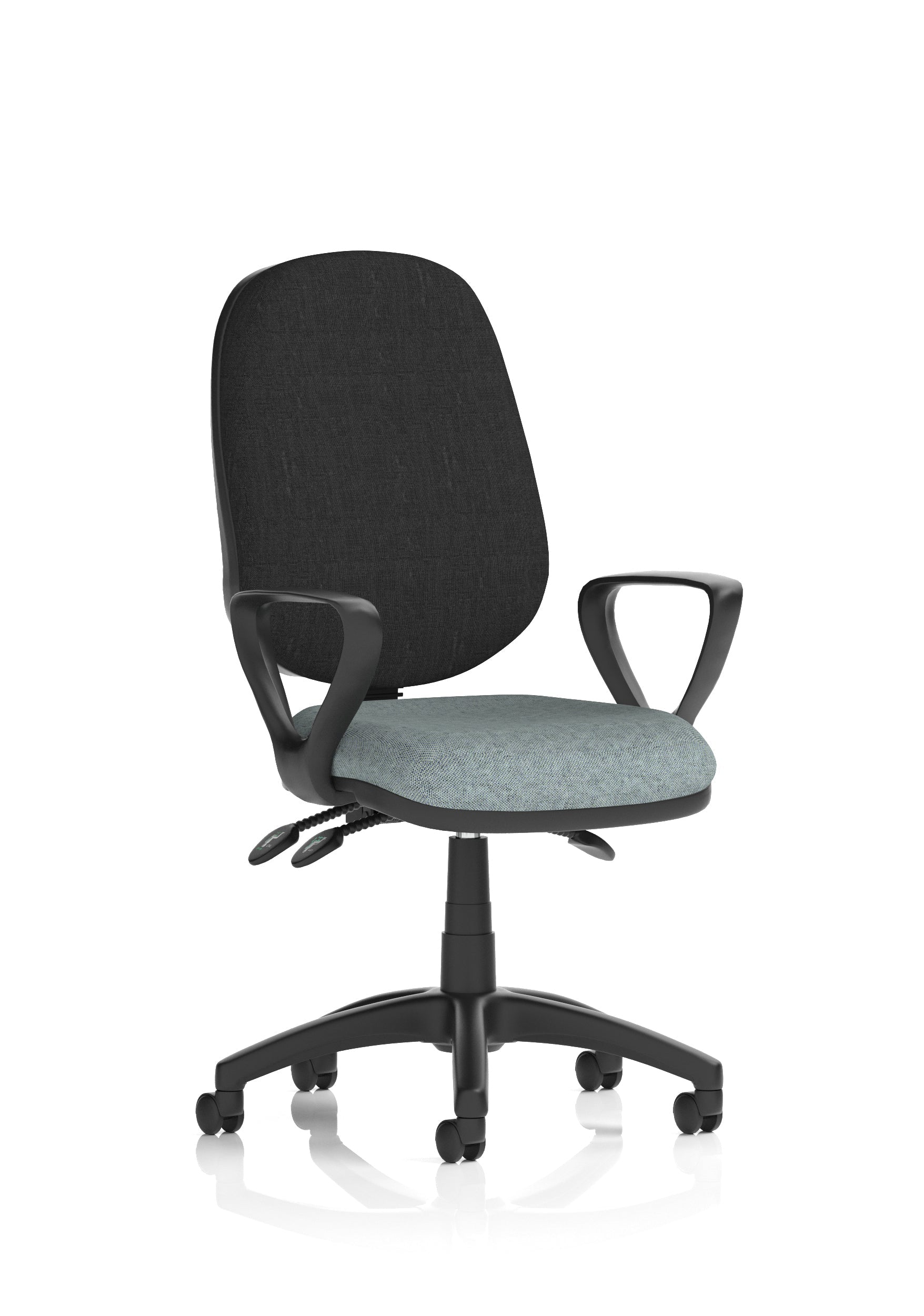 Eclipse Plus III Medium Back Task Operator Office Chair In Quest And Rivet Fabric