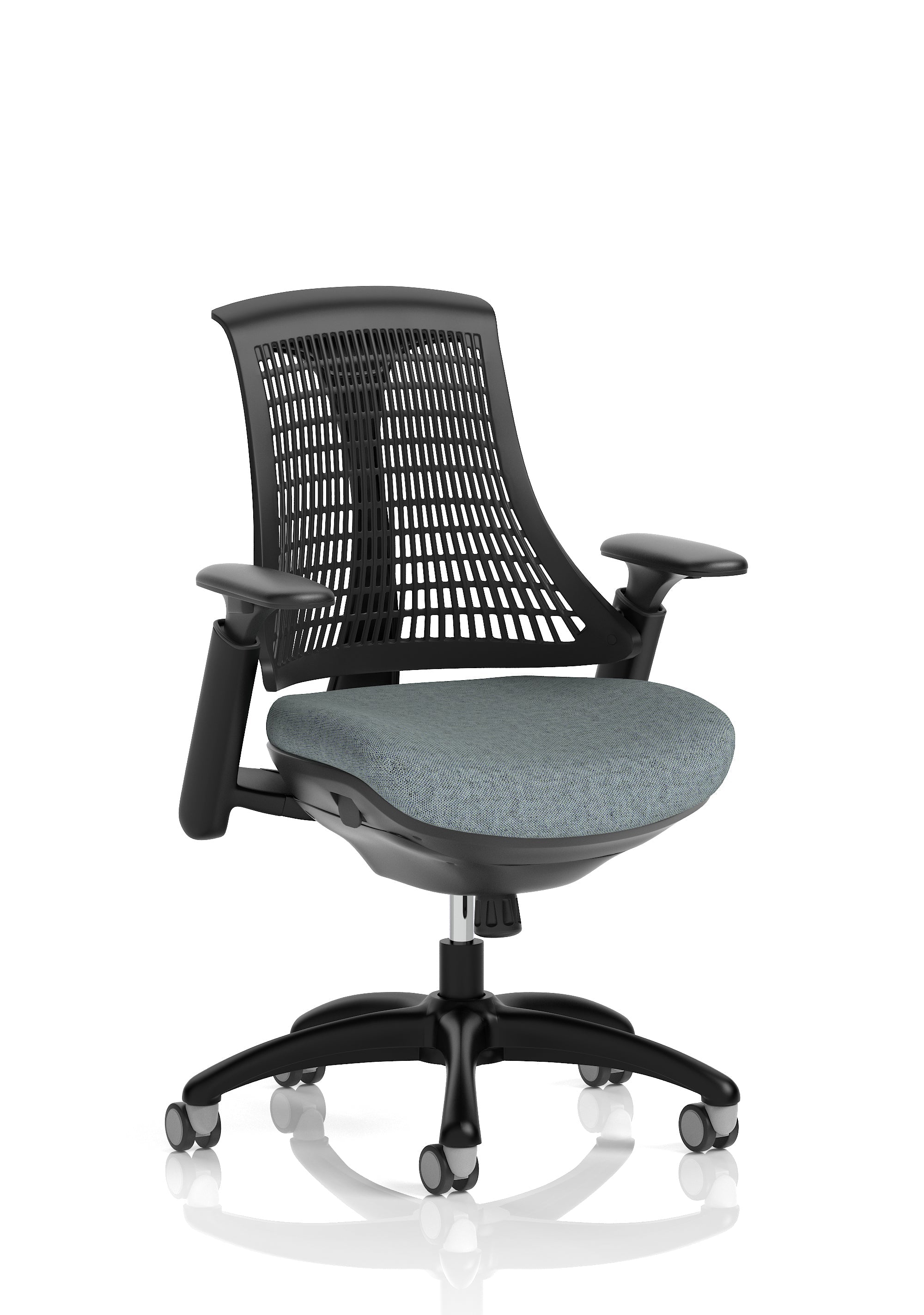 Flex Medium Back Black Frame Task Operator Office Chair with Arms