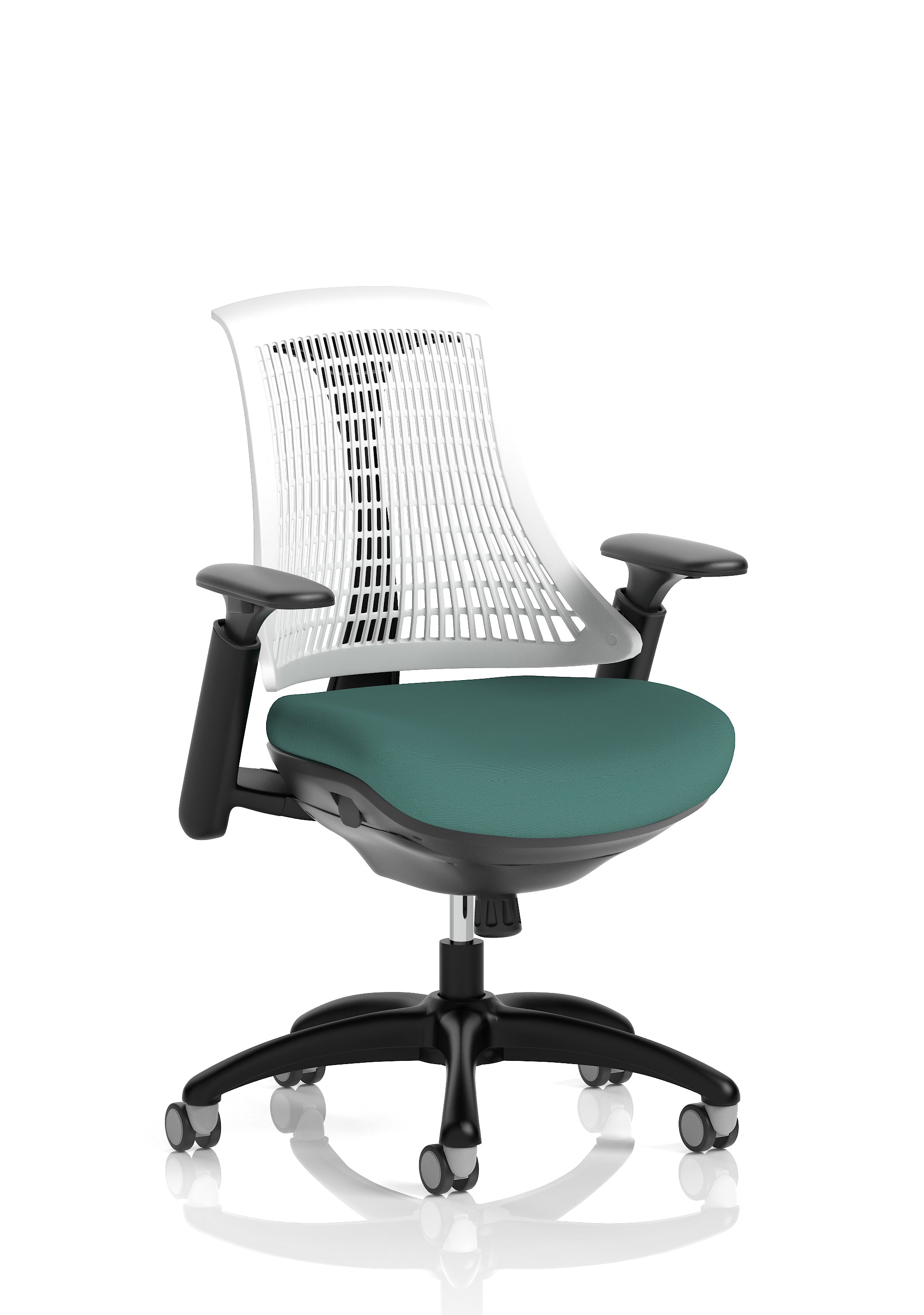 Flex Medium Back Black Frame Task Operator Office Chair with Arms