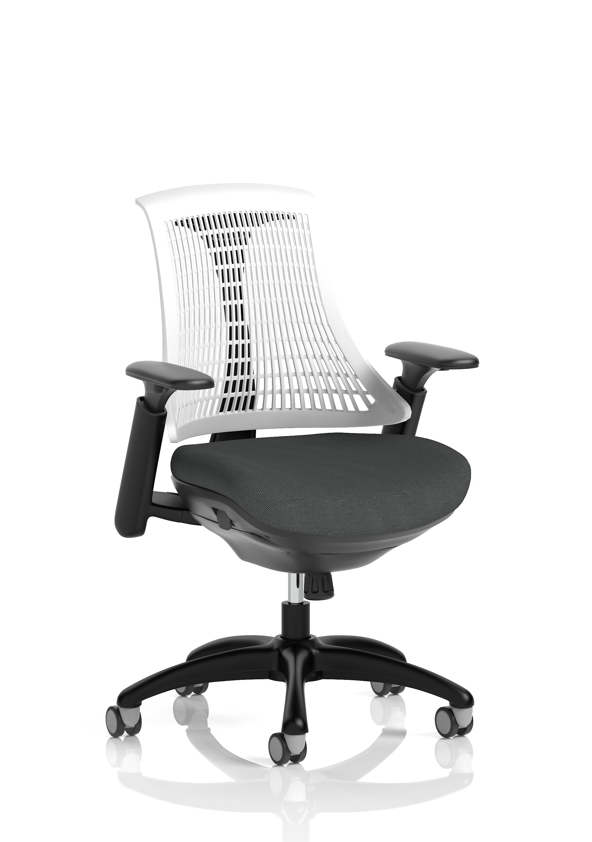 Flex Medium Back Black Frame Task Operator Office Chair with Arms