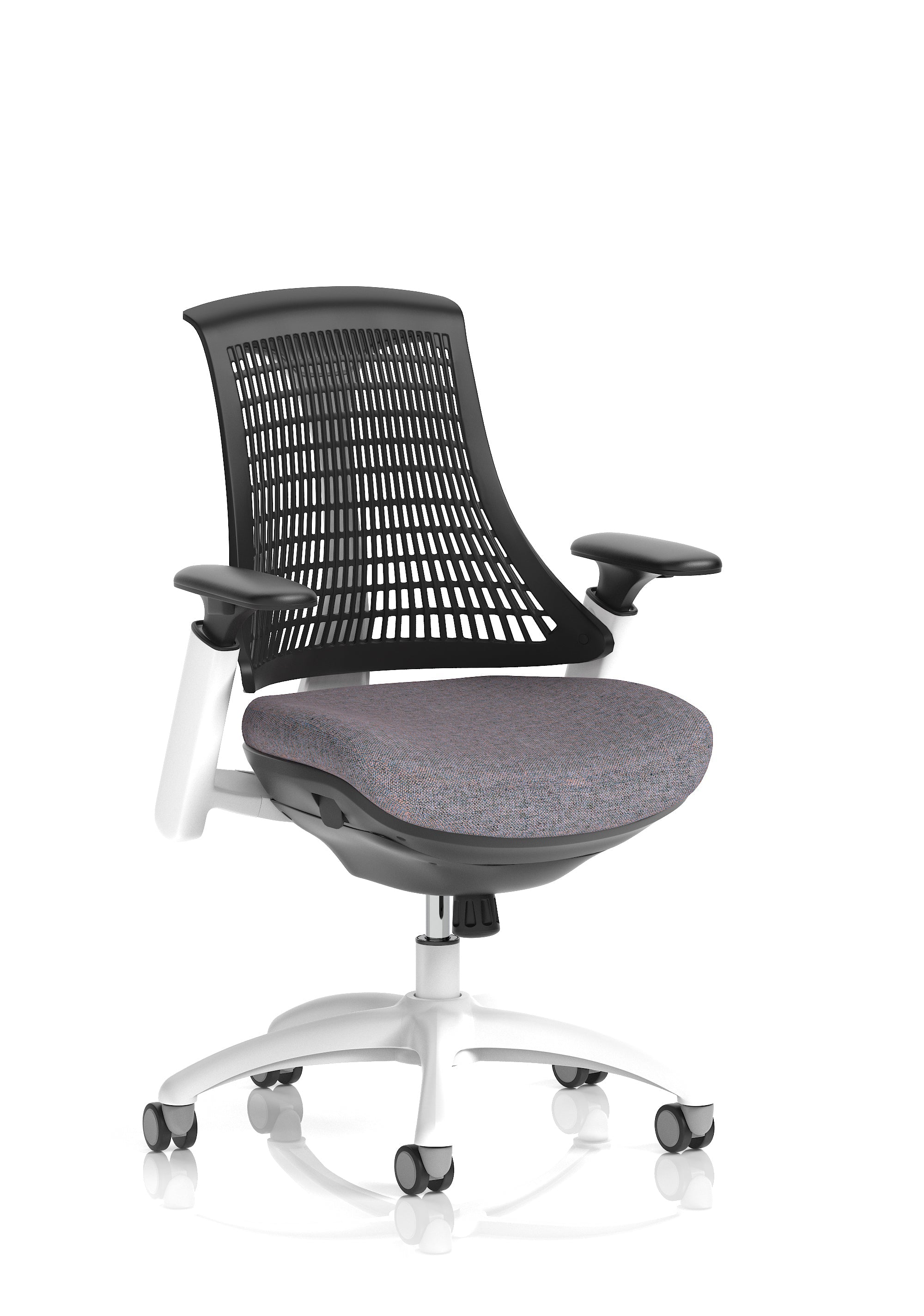 Flex Medium Back White Frame Task Operator Office Chair with Arms
