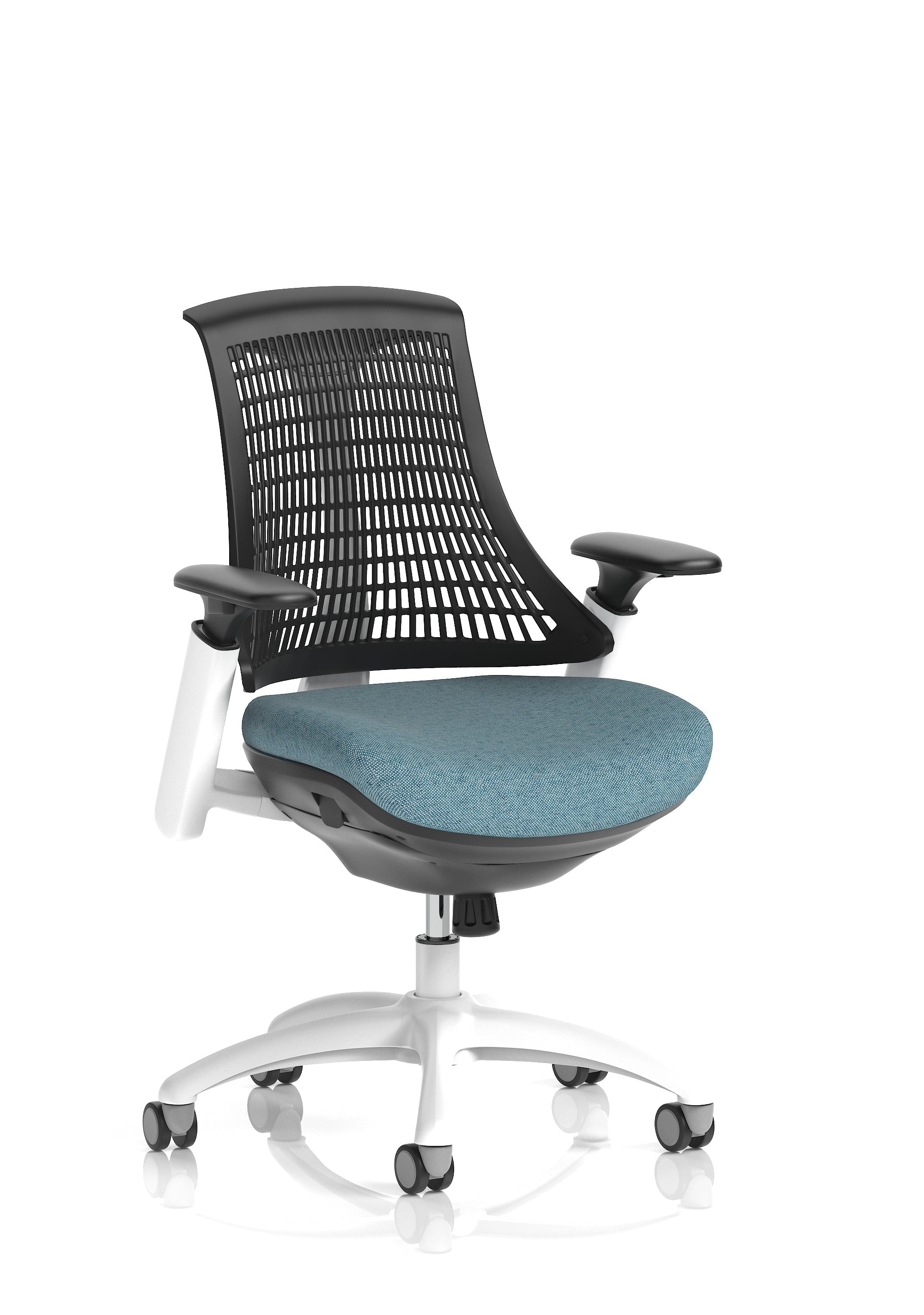 Flex Medium Back White Frame Task Operator Office Chair with Arms