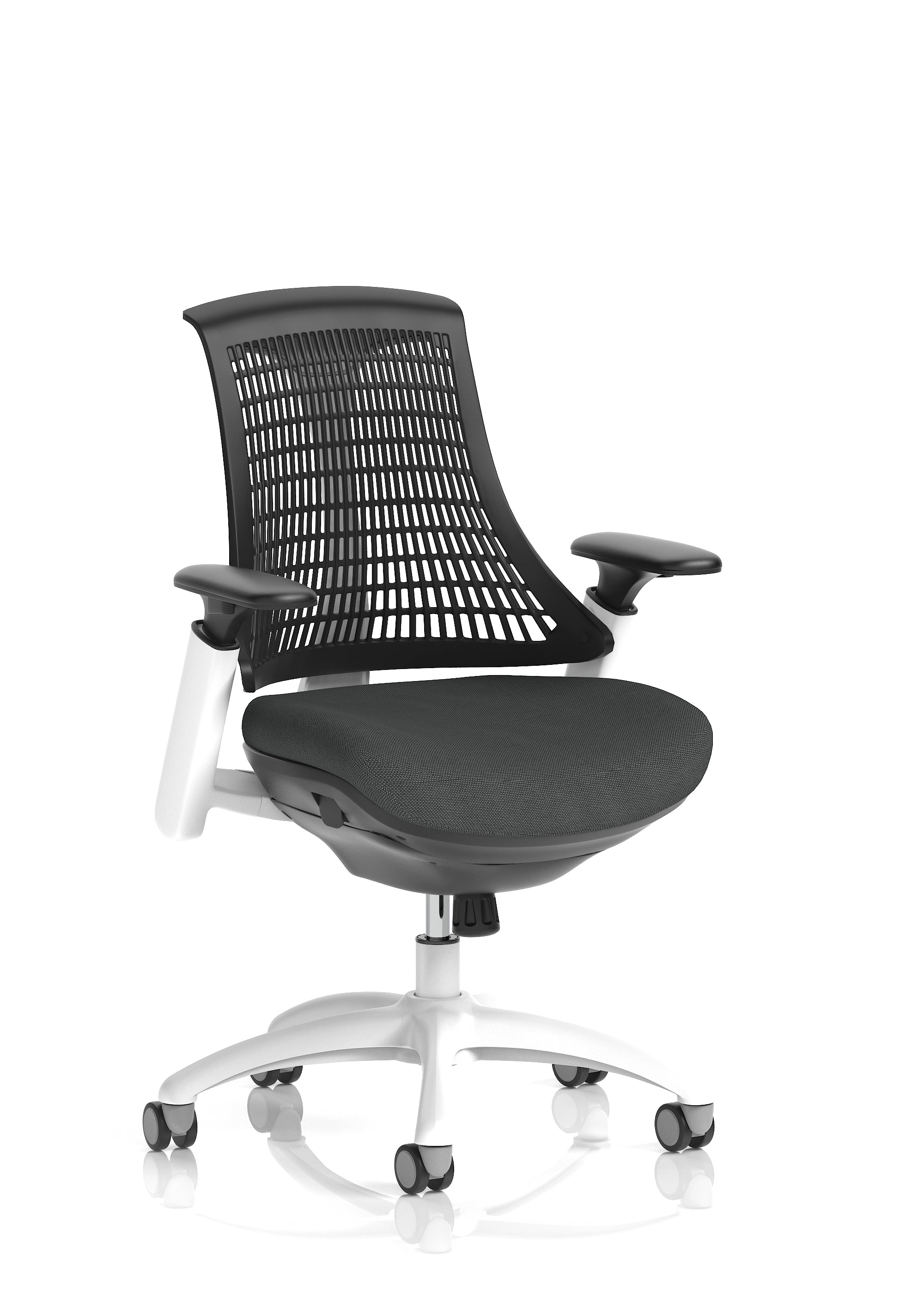 Flex Medium Back White Frame Task Operator Office Chair with Arms