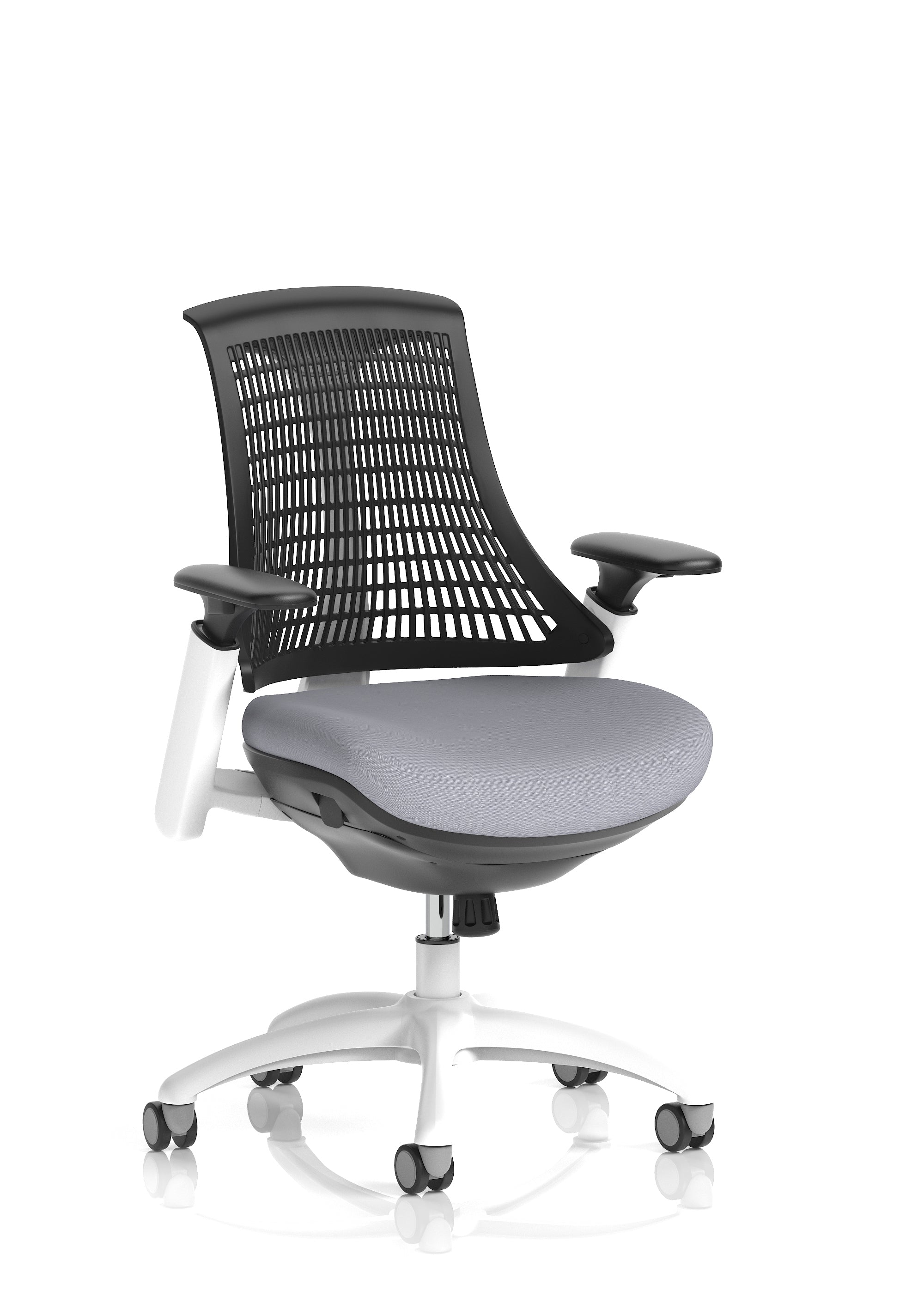 Flex Medium Back White Frame Task Operator Office Chair with Arms