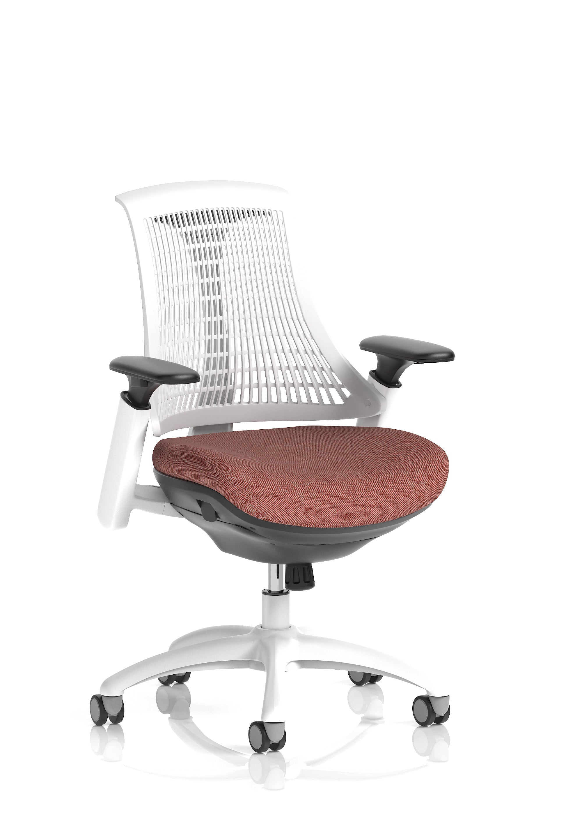 Flex Medium Back White Frame Task Operator Office Chair with Arms