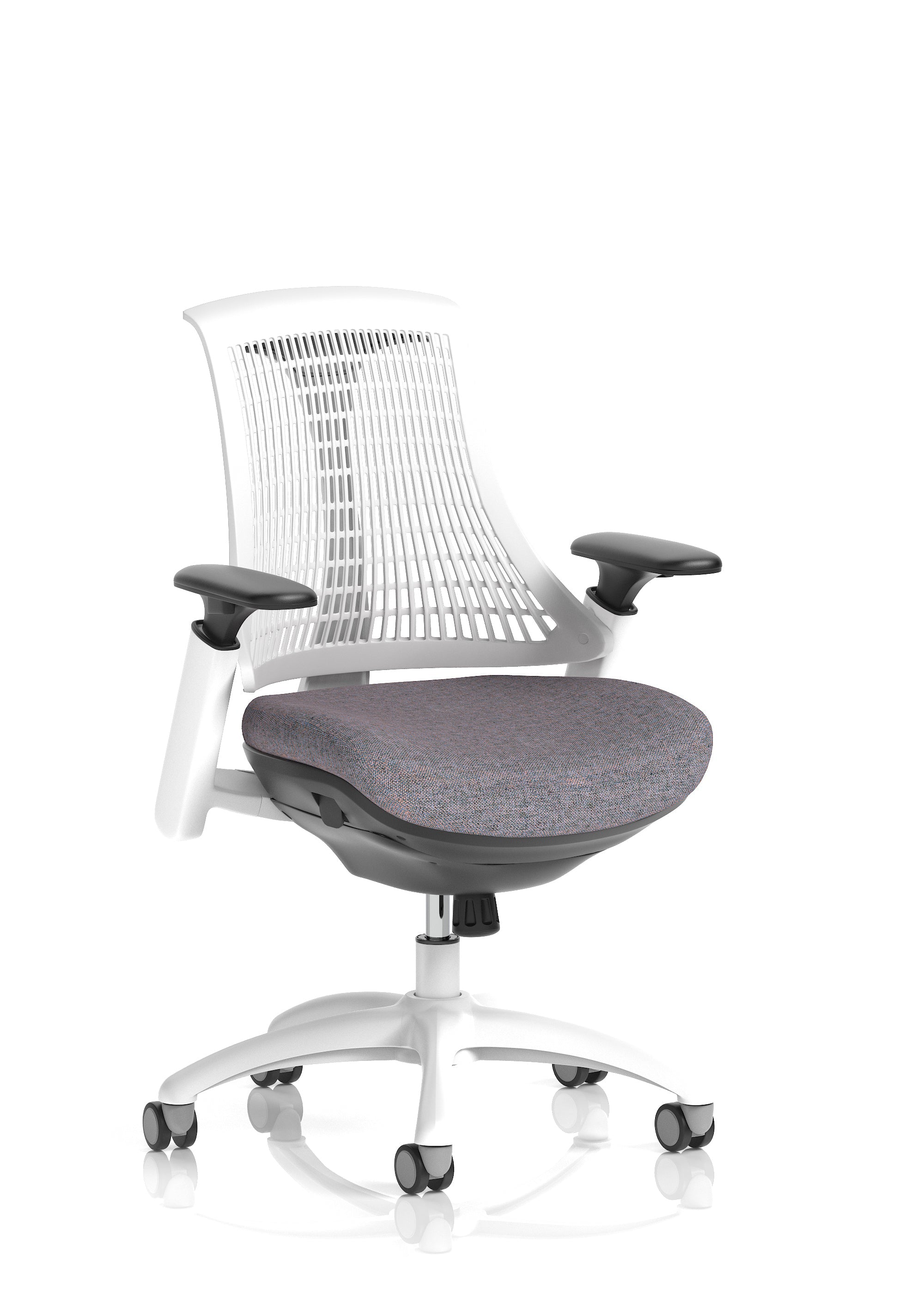 Flex Medium Back White Frame Task Operator Office Chair with Arms