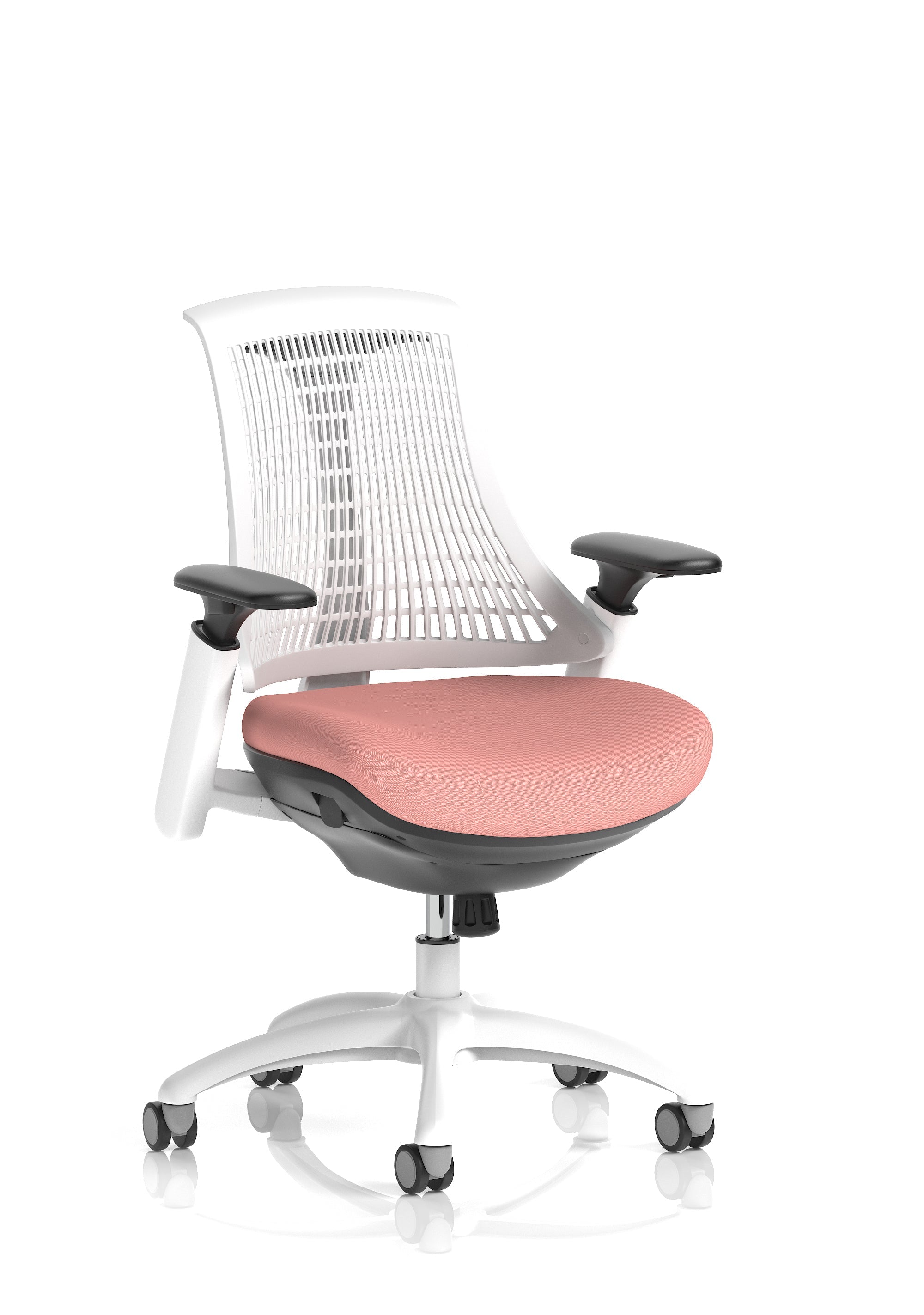 Flex Medium Back White Frame Task Operator Office Chair with Arms