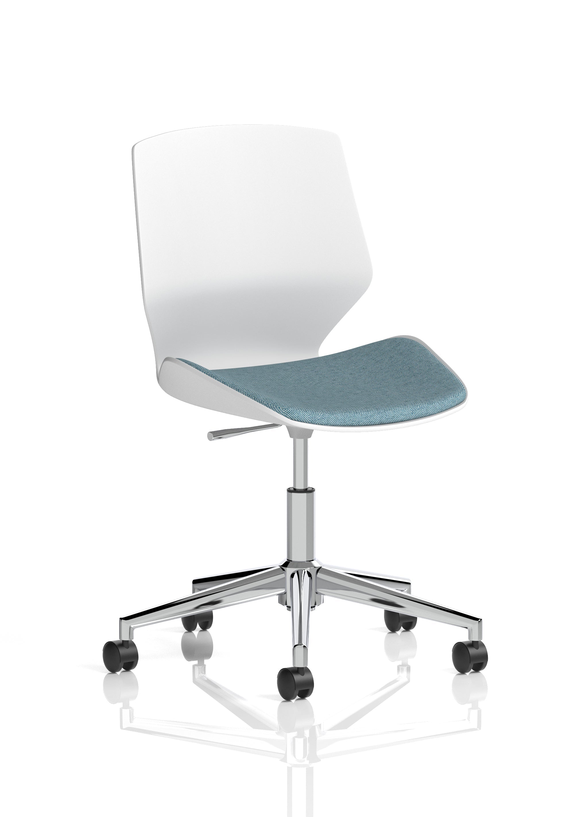 Florence 5 Star Base White Frame Fabric Visitor Chair