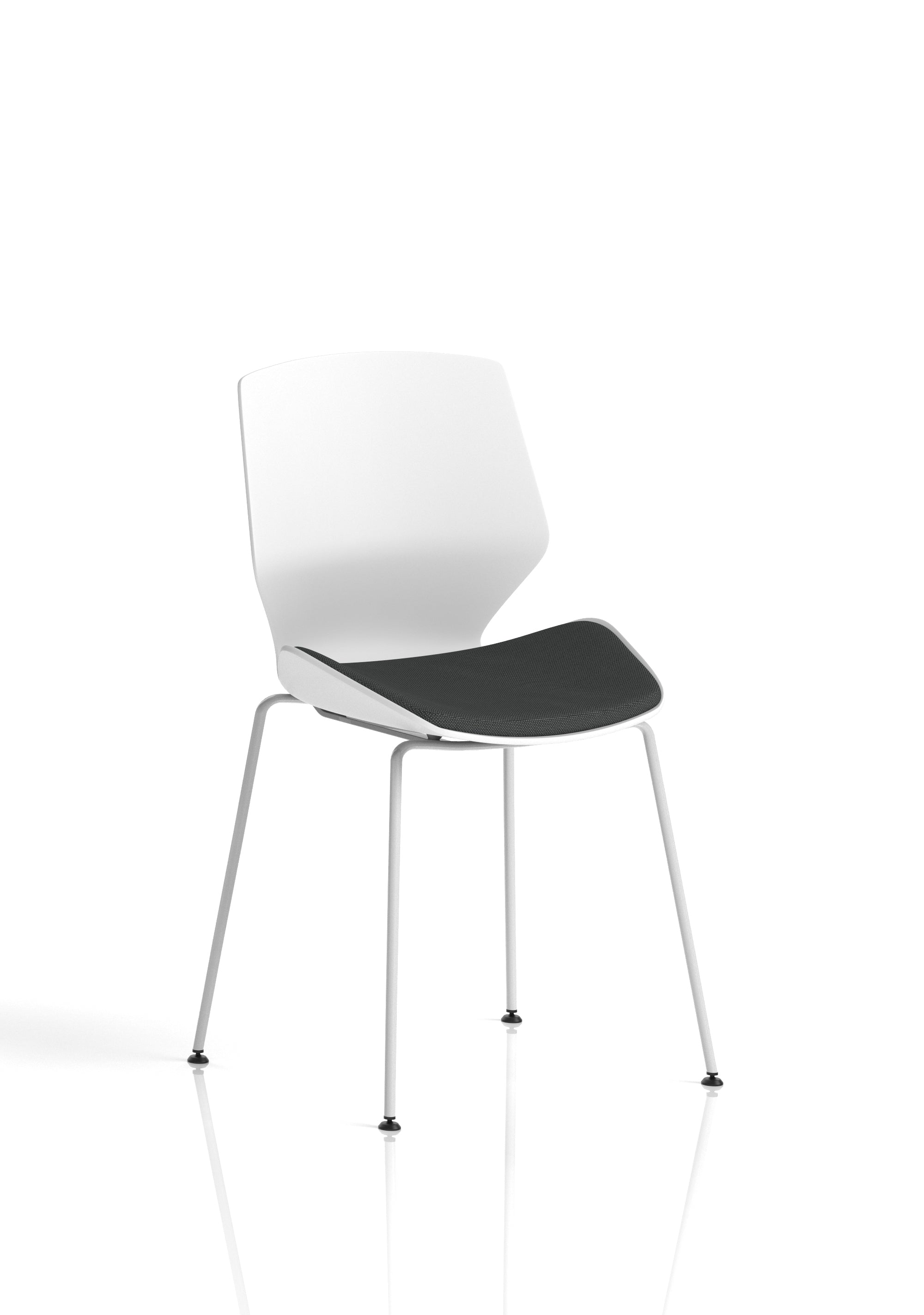 Florence White Frame Fabric Seat Visitor Chair