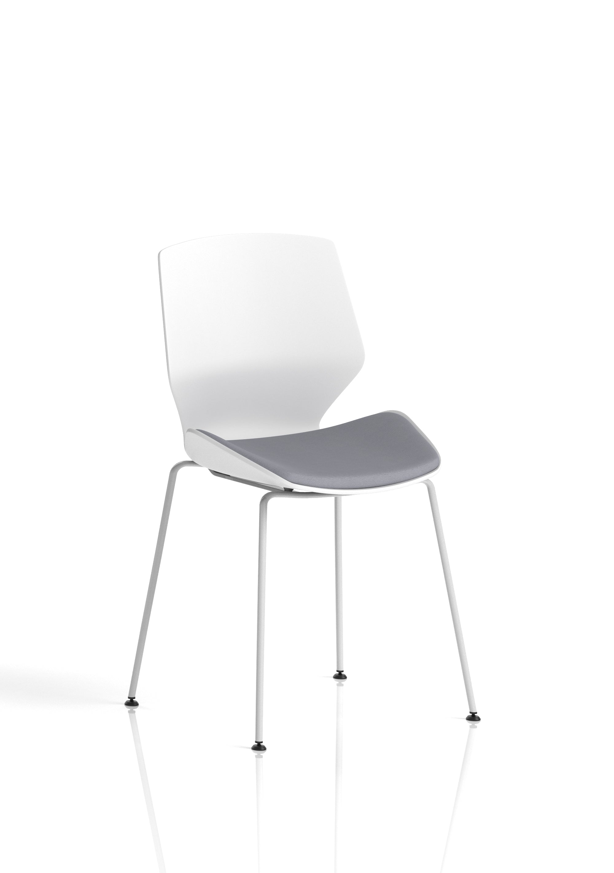 Florence White Frame Fabric Seat Visitor Chair