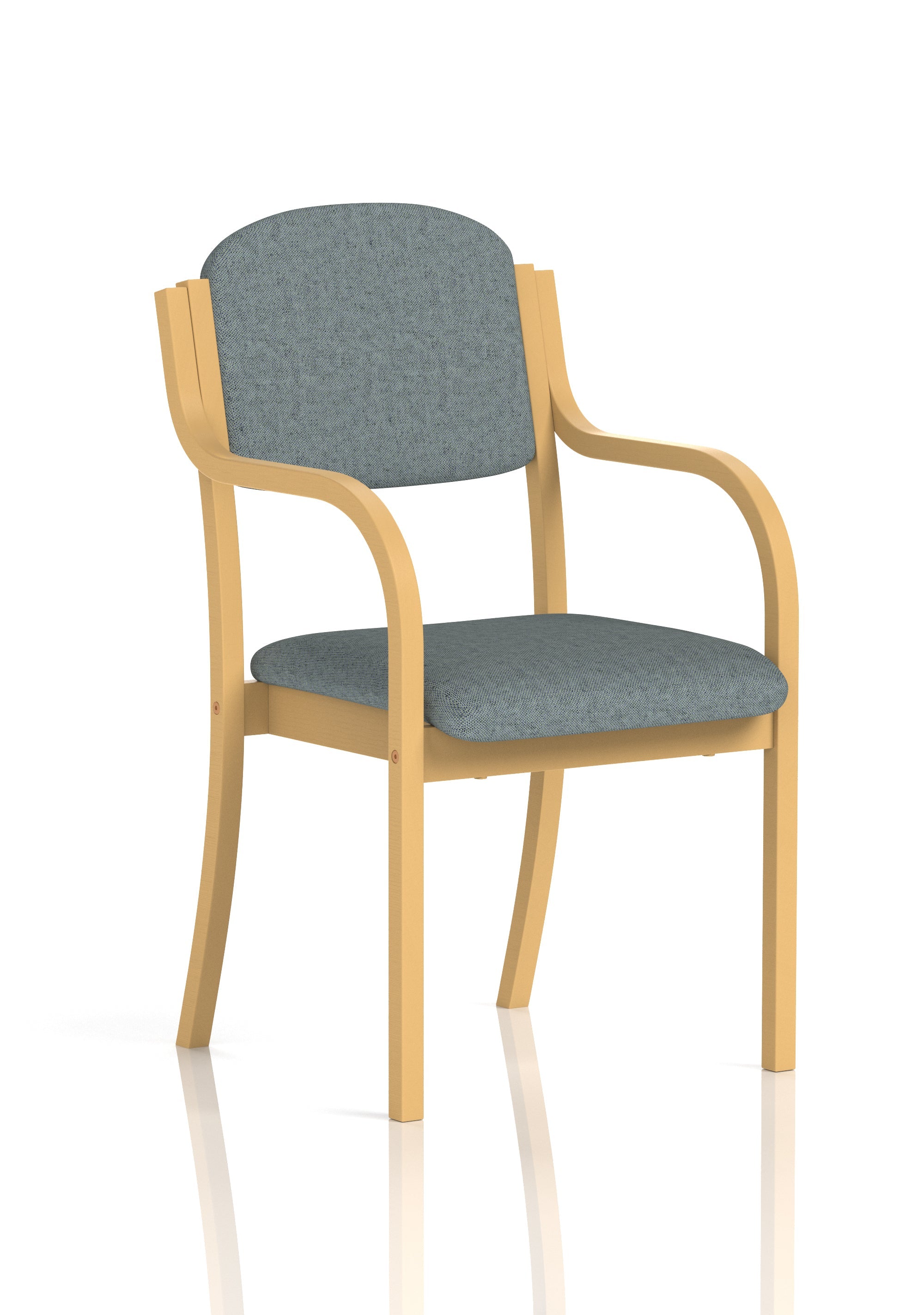 Madrid Wooden Frame Visitor Chair with Arms