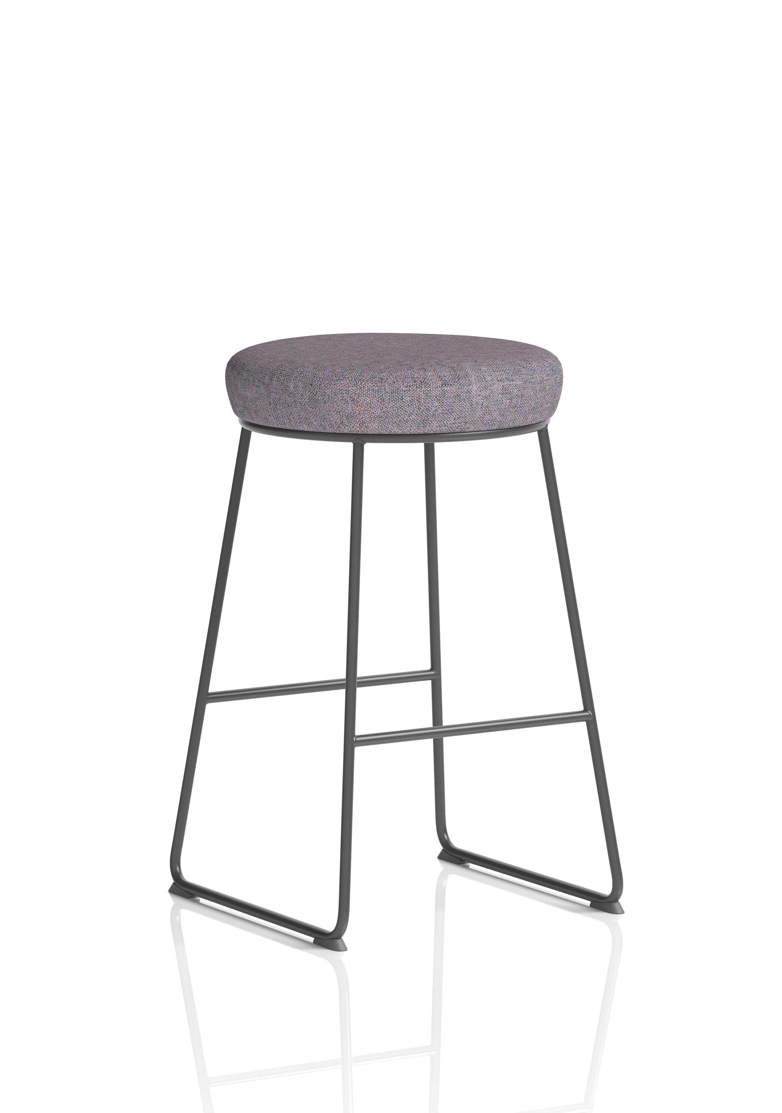 Turin Black Frame Fabric Seat Stool Chair