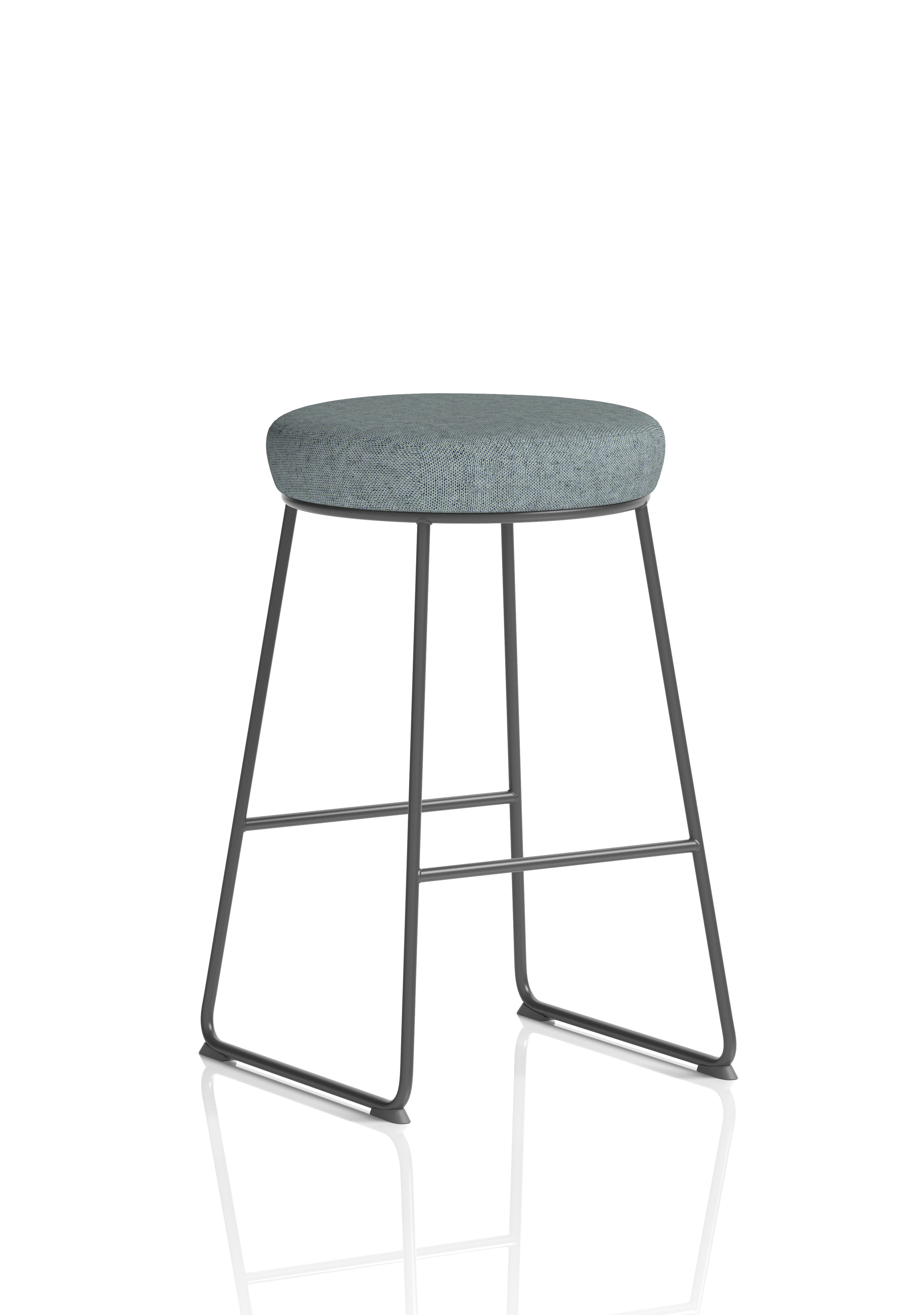 Turin Black Frame Fabric Seat Stool Chair