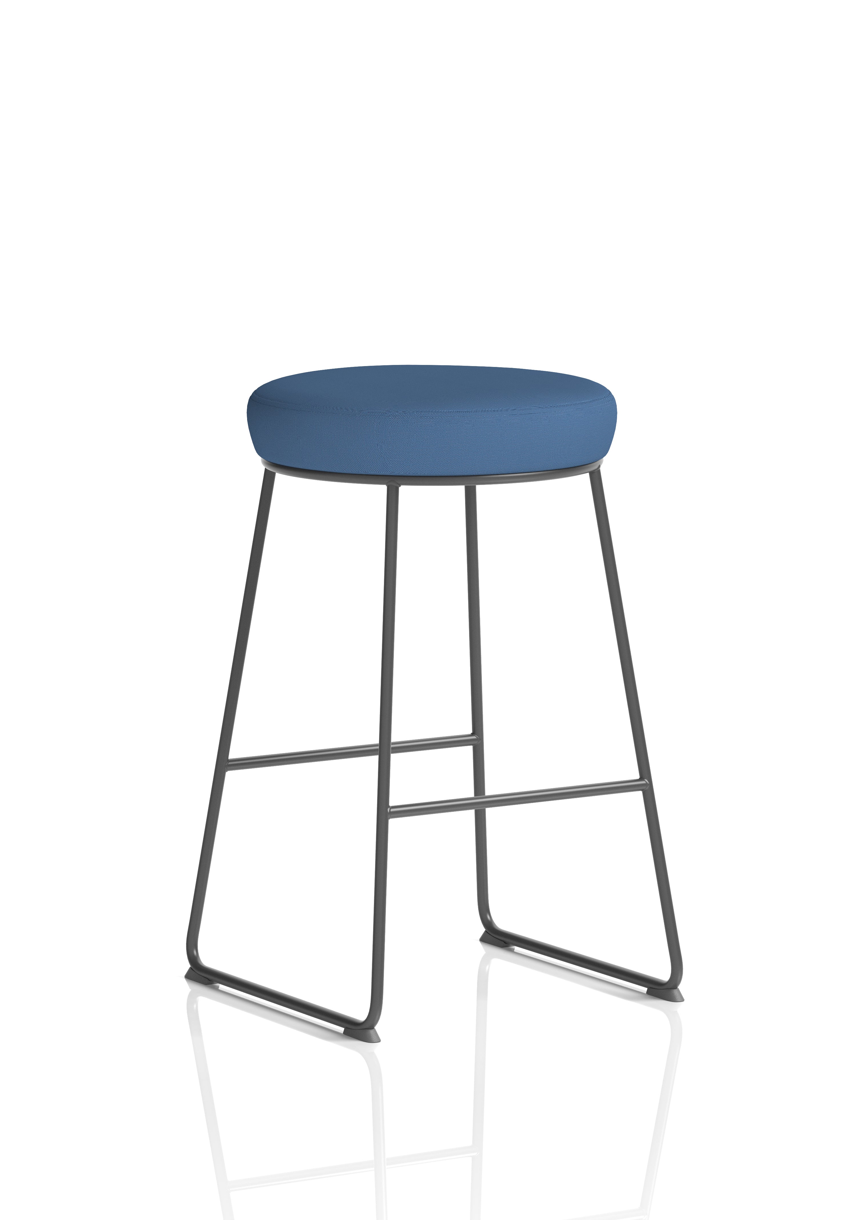 Turin Black Frame Fabric Seat Stool Chair