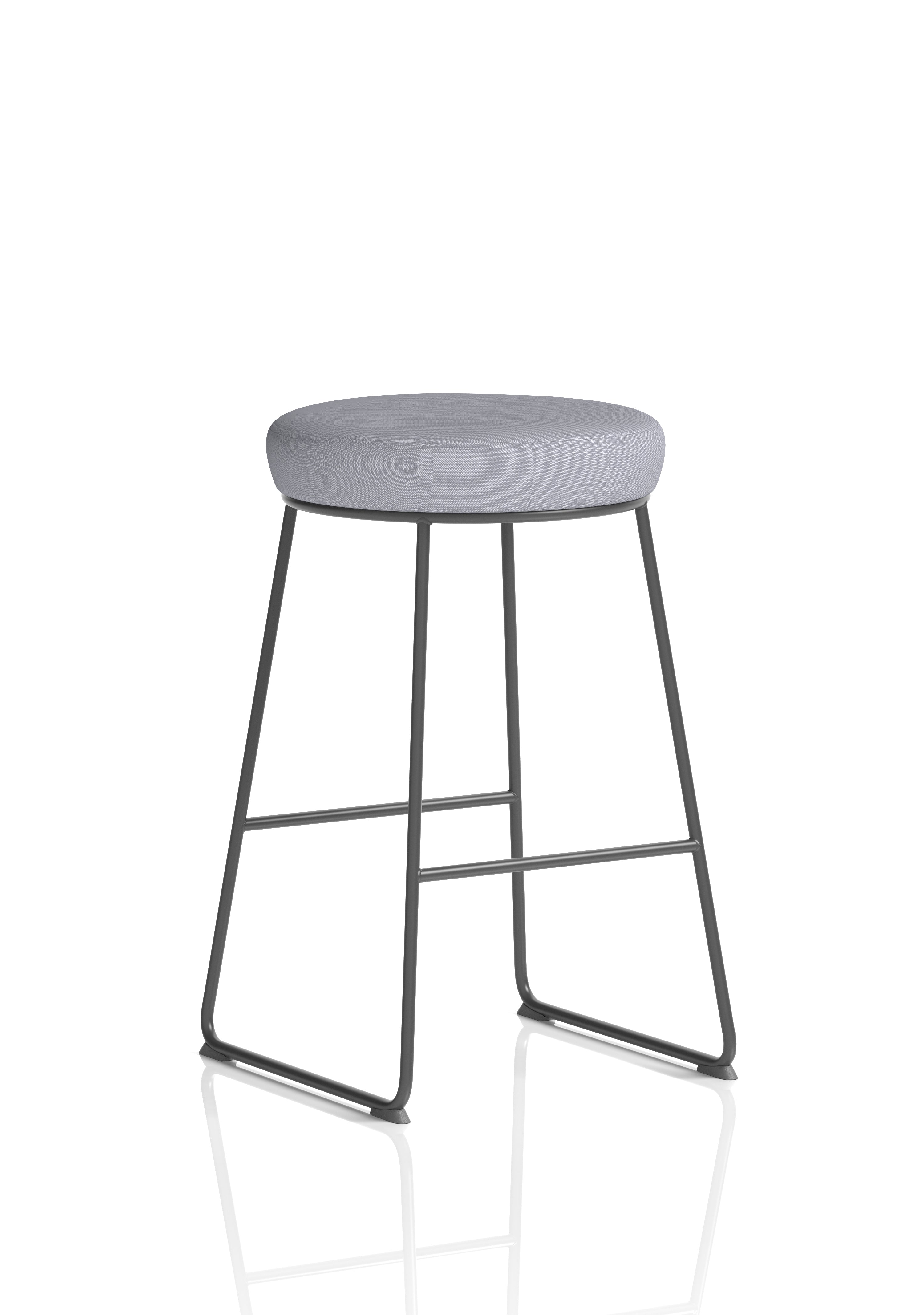 Turin Black Frame Fabric Seat Stool Chair