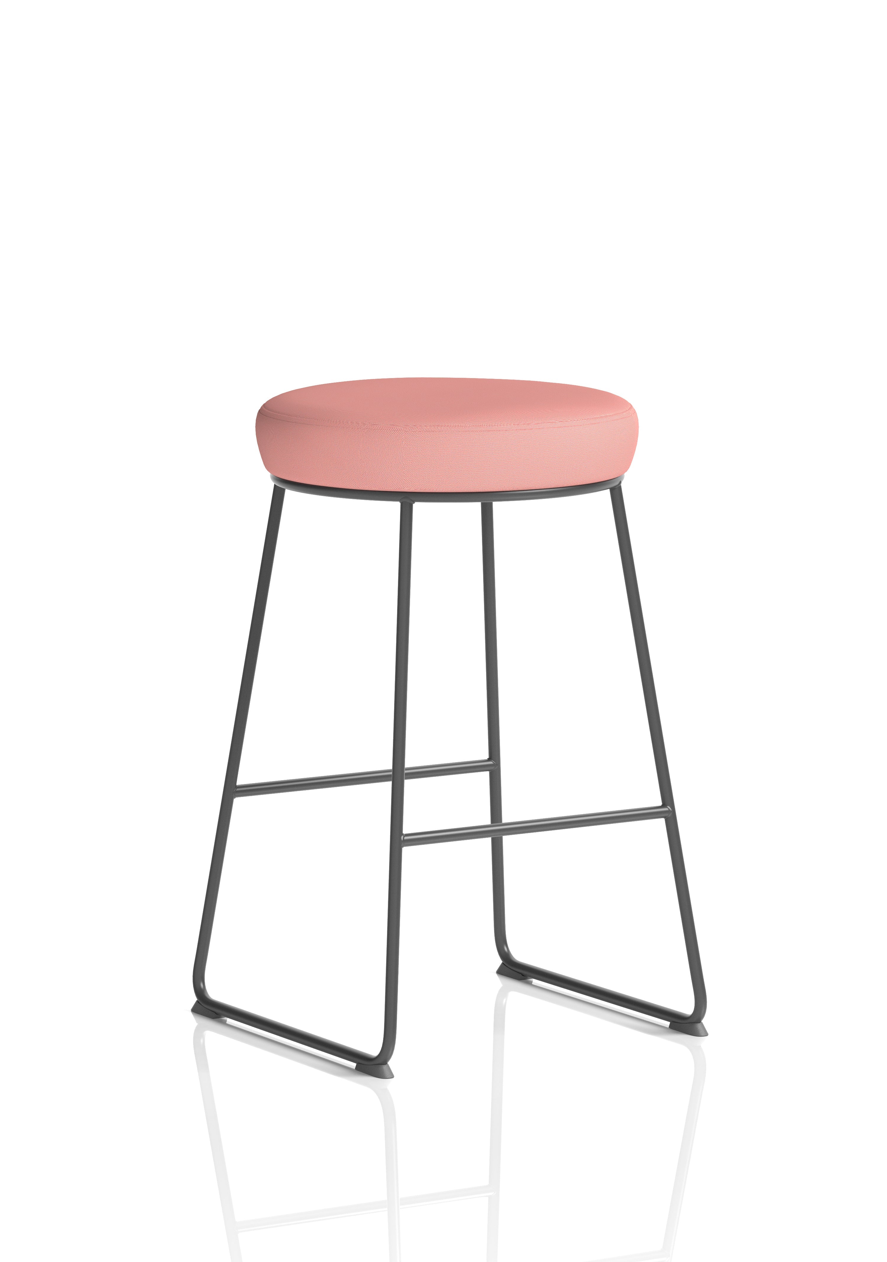 Turin Black Frame Fabric Seat Stool Chair