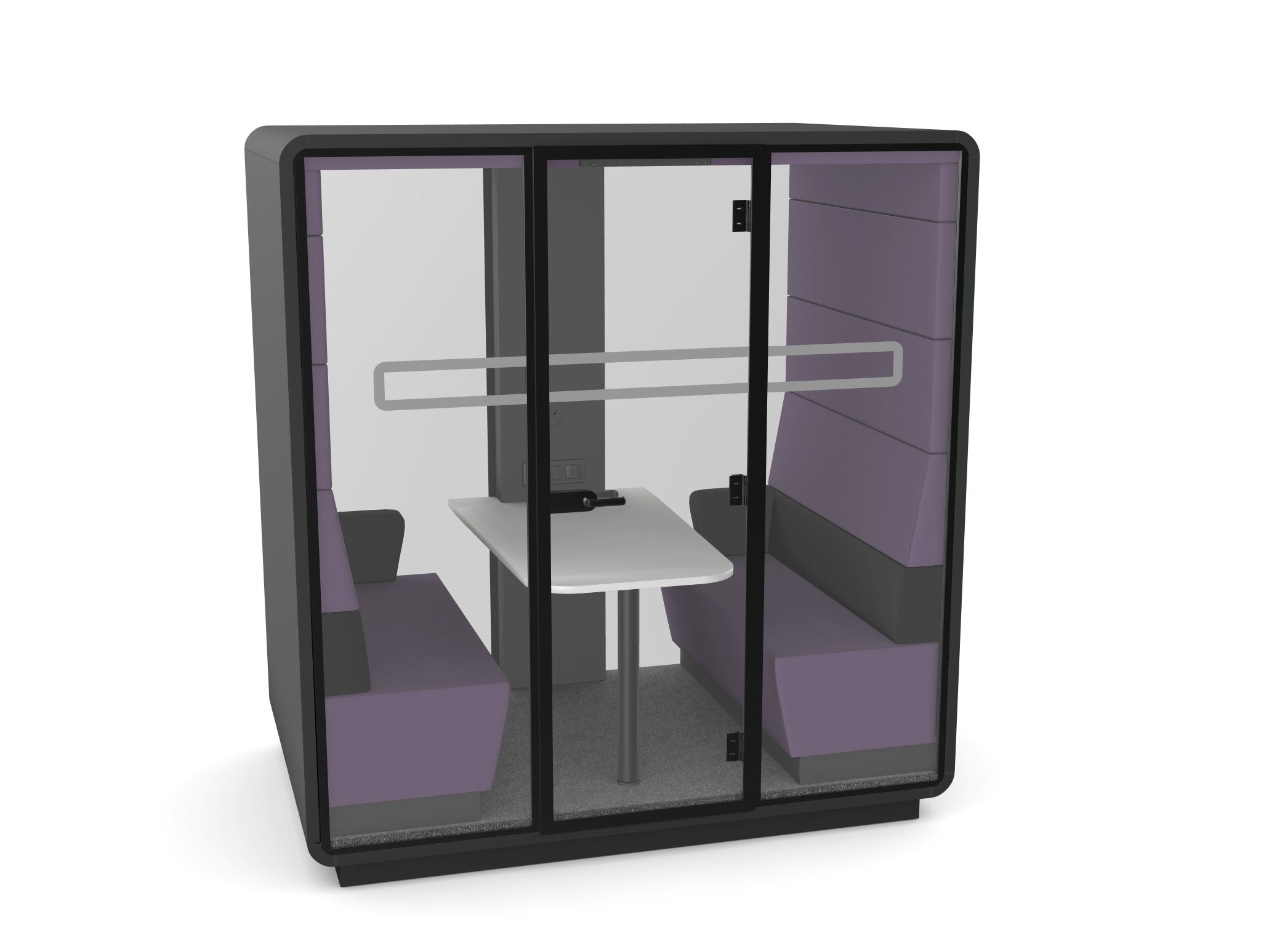 Hush Meet with violet main fabric colour with black lumbar cushion  