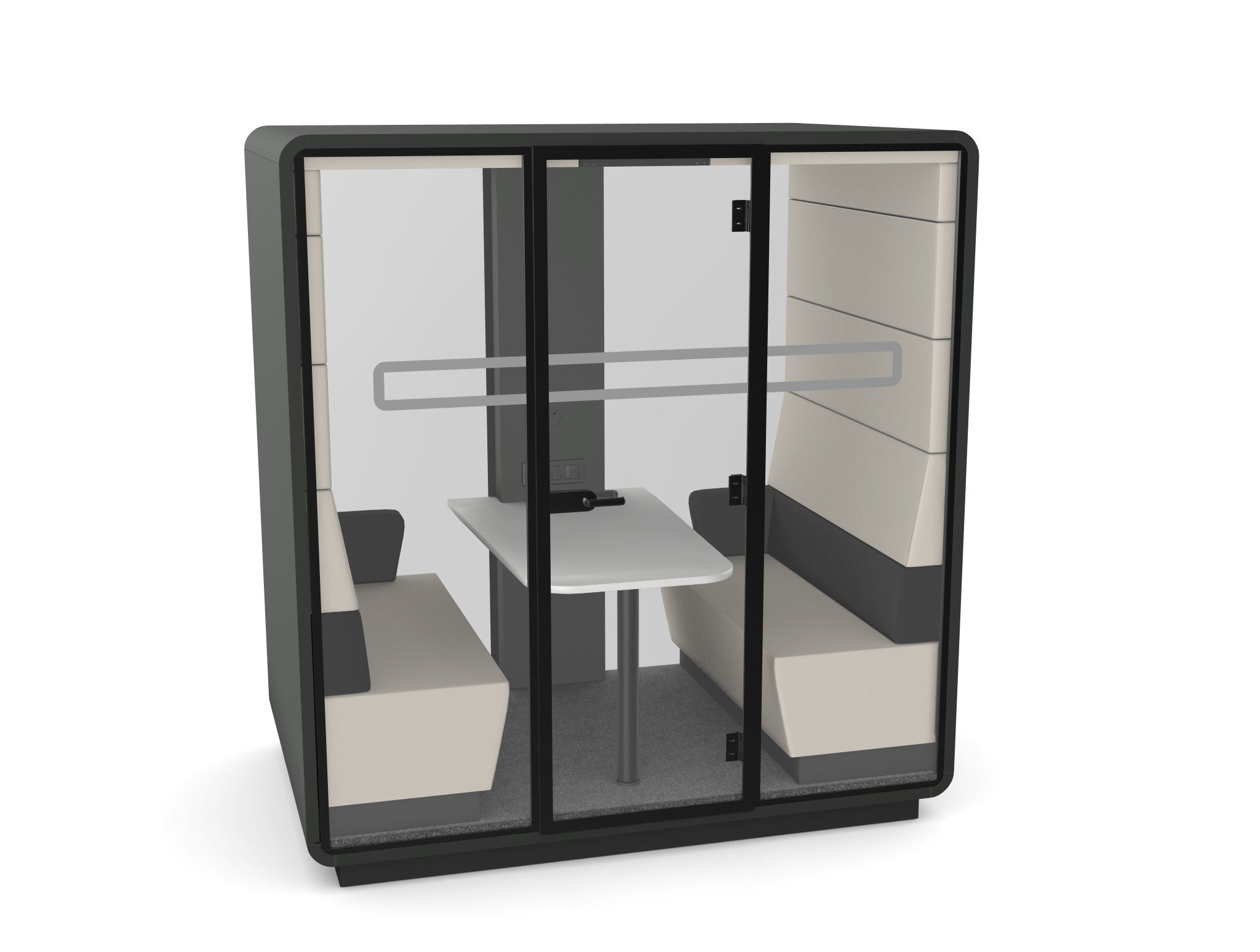 cosmo grey hush meet pod with magnolia fabric and black lumbar 