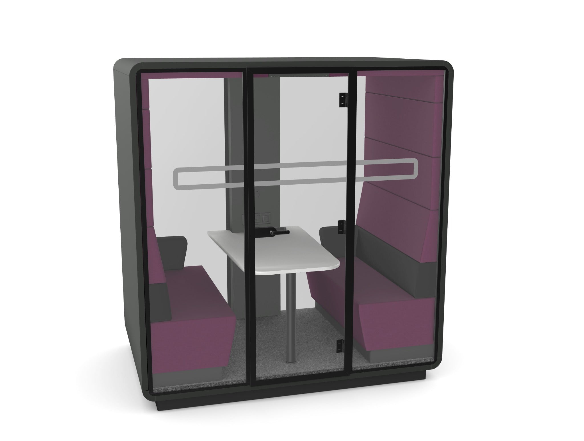 Hush Meet Pod Finished In Purple & Black fabrics