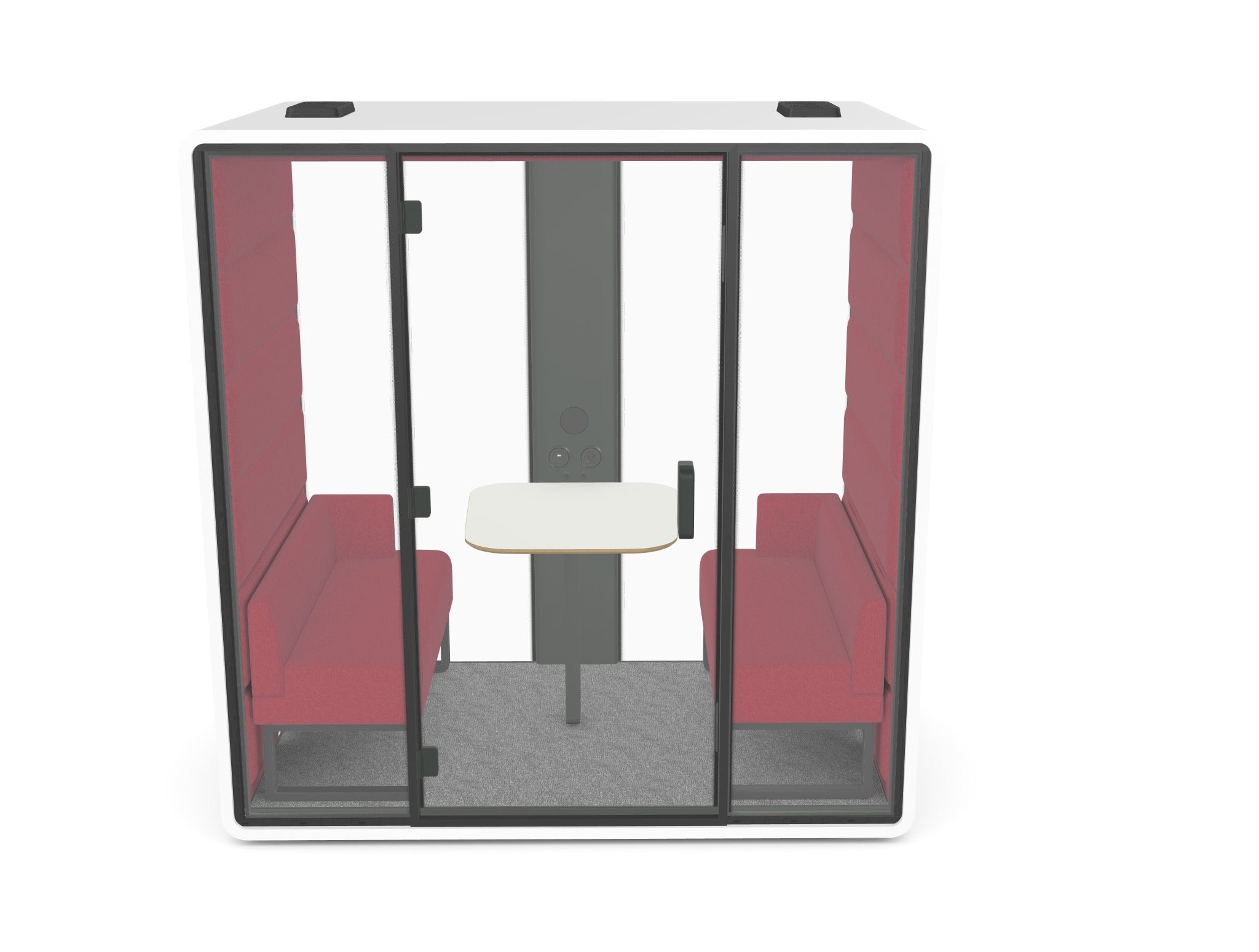 hush free m red interior white frame