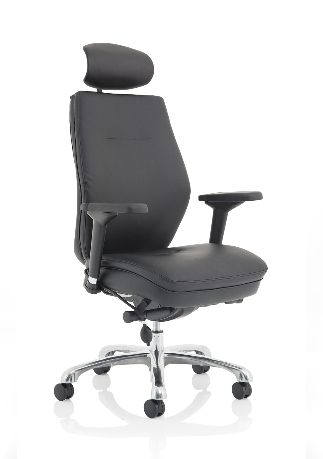 Domino High Back Black Ergonomic Posture Chair with Arms and Headrest