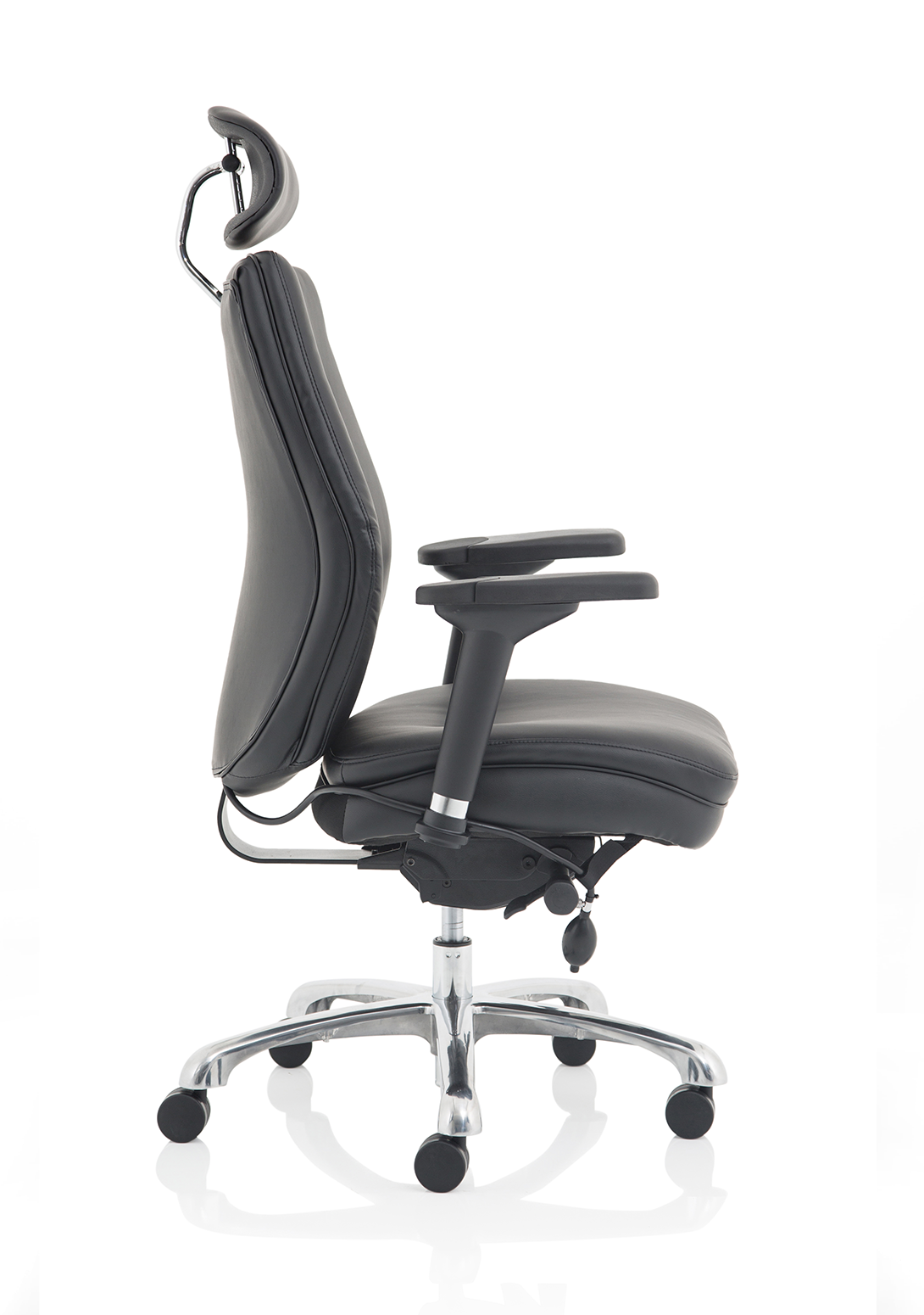 Domino High Back Black Ergonomic Posture Chair with Arms and Headrest