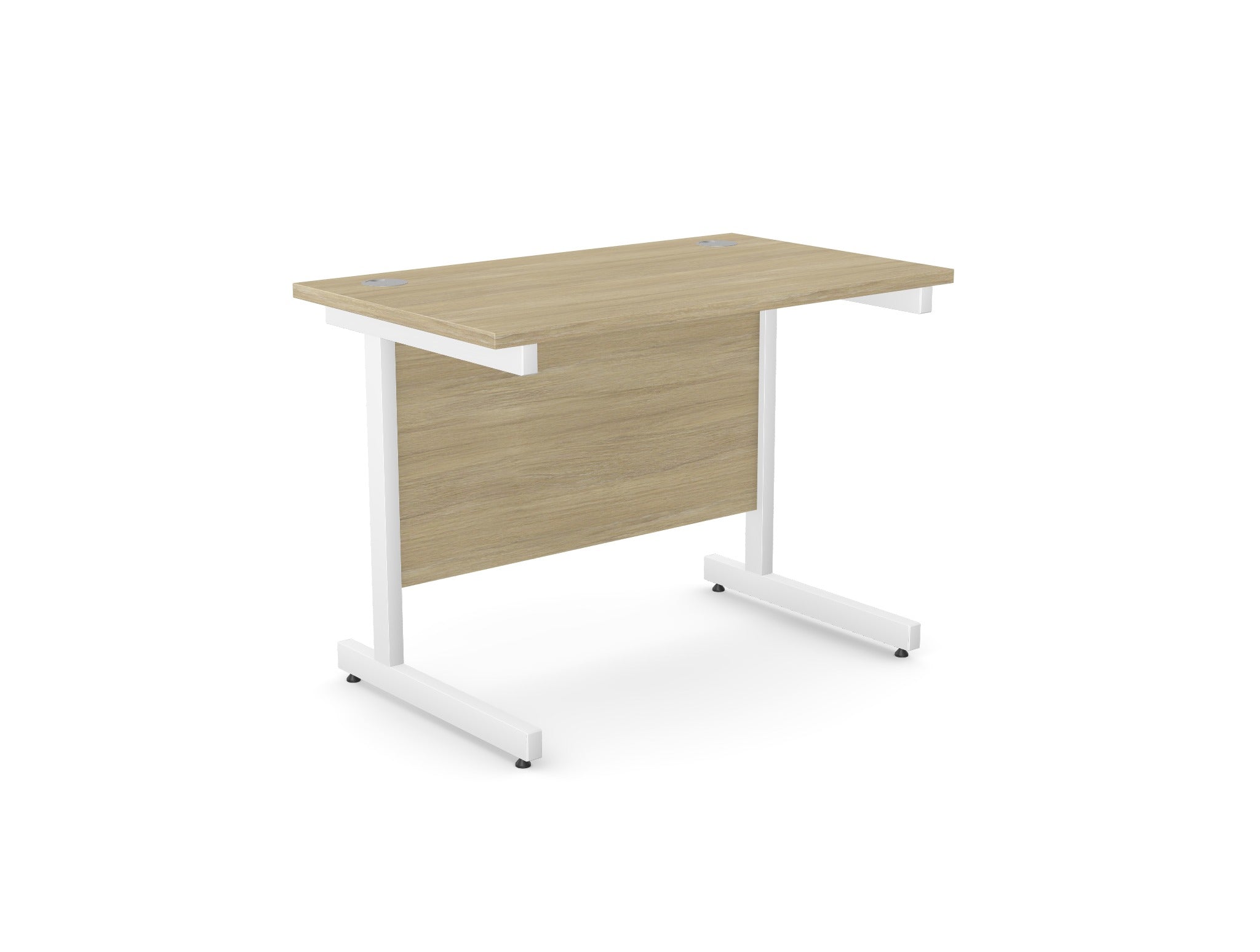 Ashford urban oak desk 600mm deep with white frame