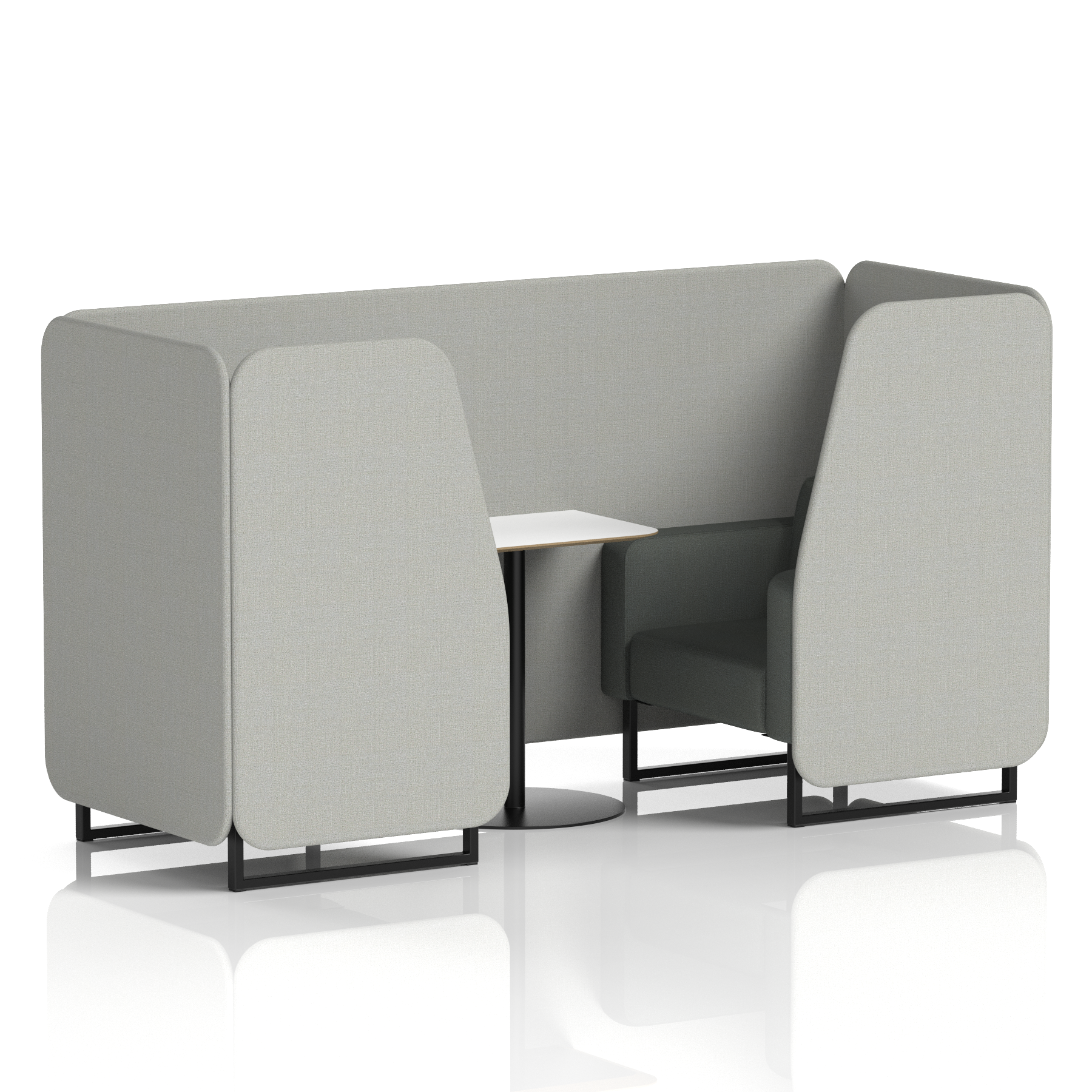 Brixworth Booth With Black Legs And White Table In Two Tone