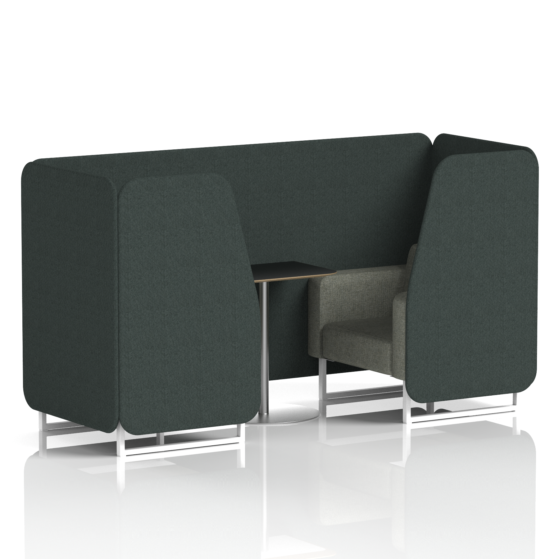 Brixworth Booth With White Legs And Black Table In Two Tone