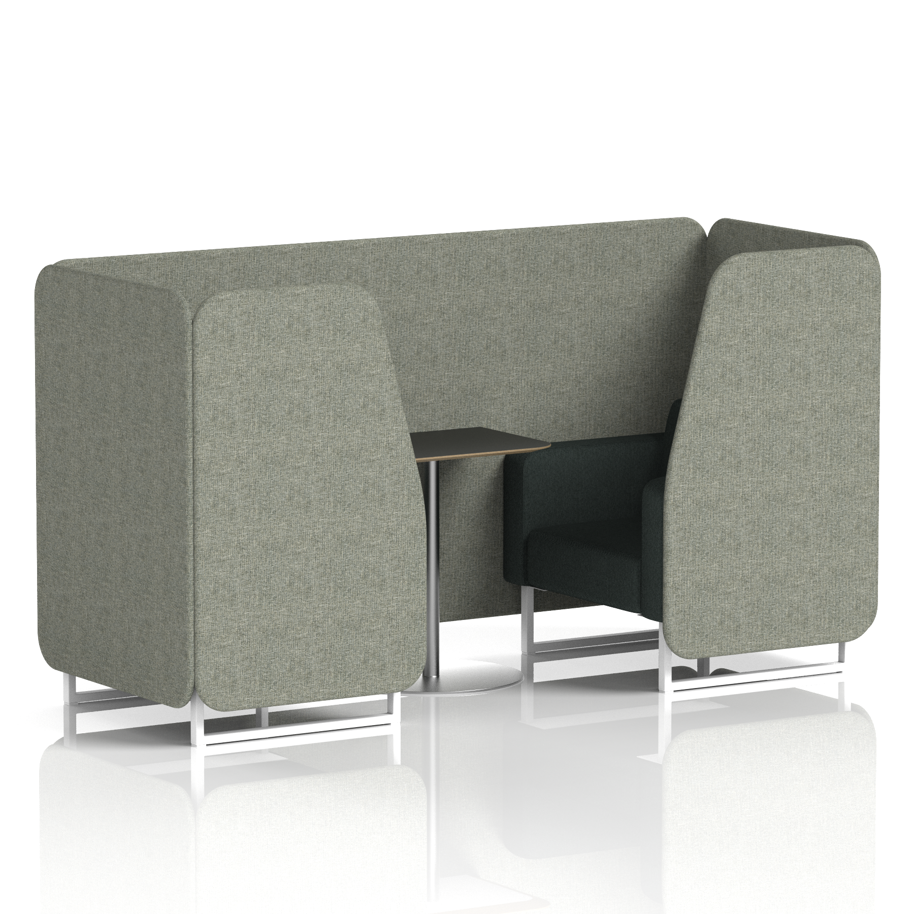 Brixworth Booth With White Legs And Black Table In Two Tone