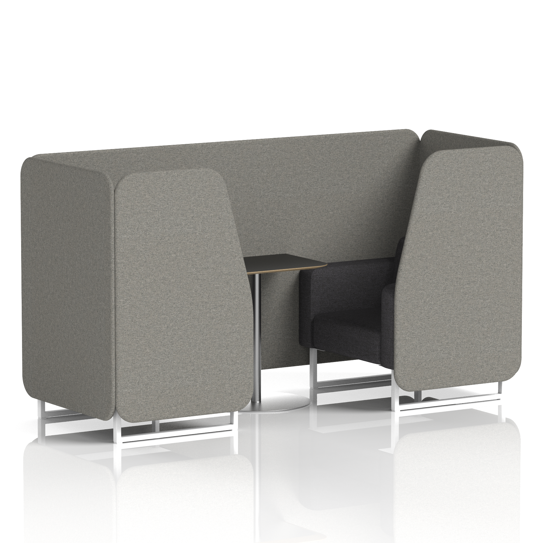 Brixworth Booth With White Legs And Black Table In Two Tone