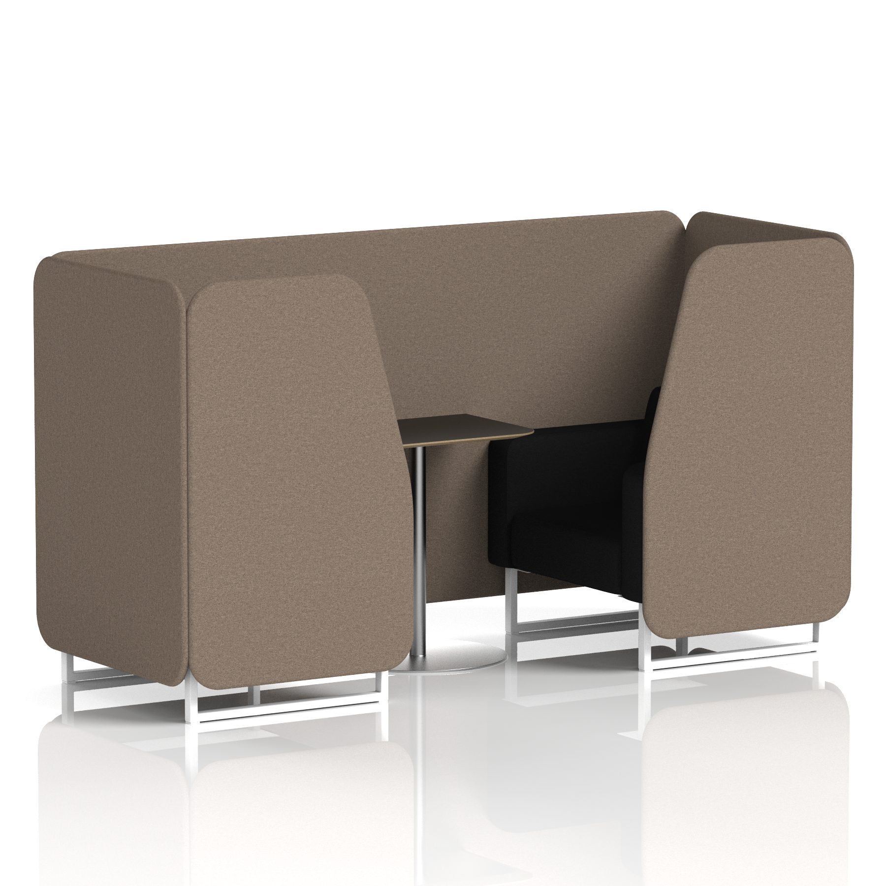 Brixworth Booth With White Legs And Black Table In Two Tone