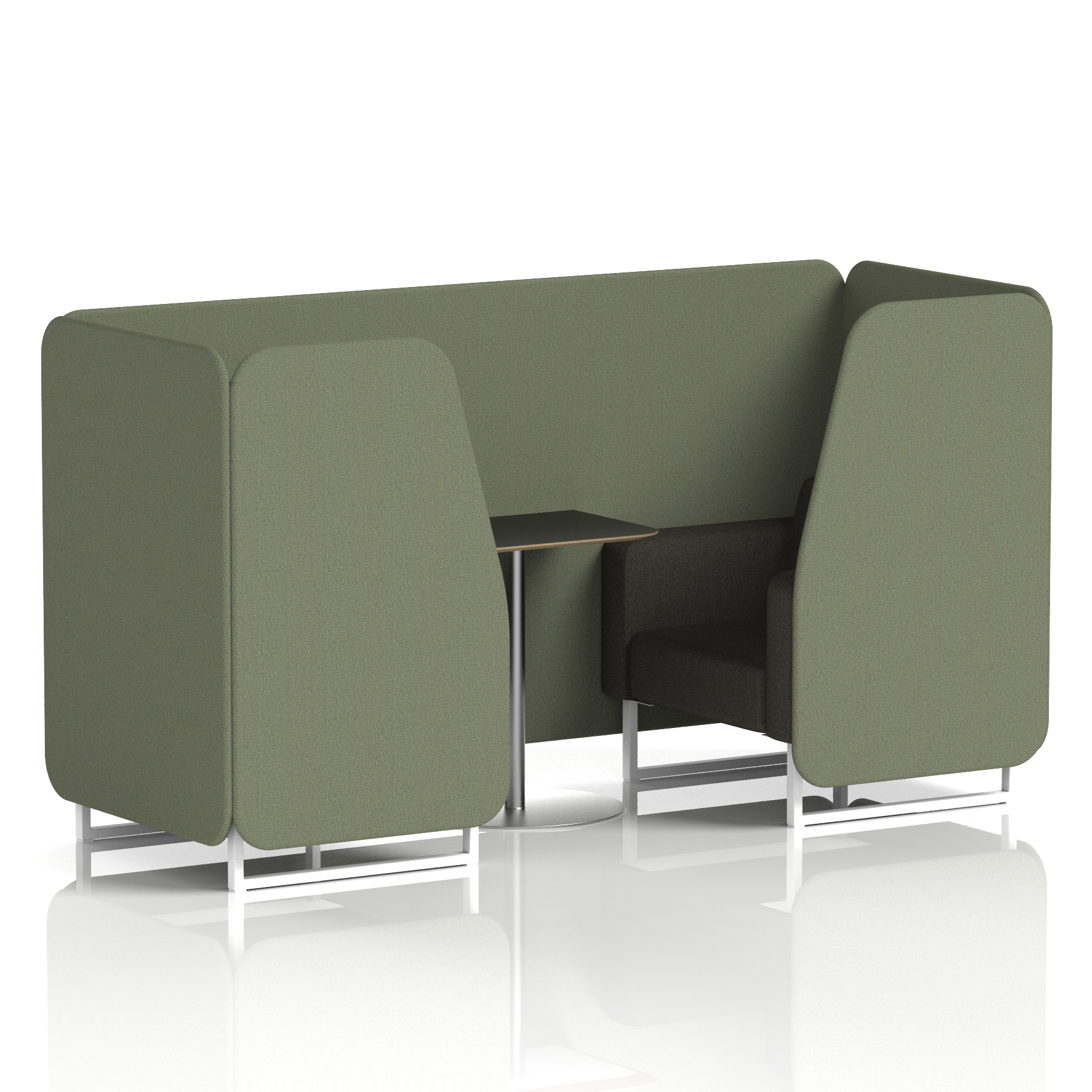 Brixworth Booth With White Legs And Black Table In Two Tone