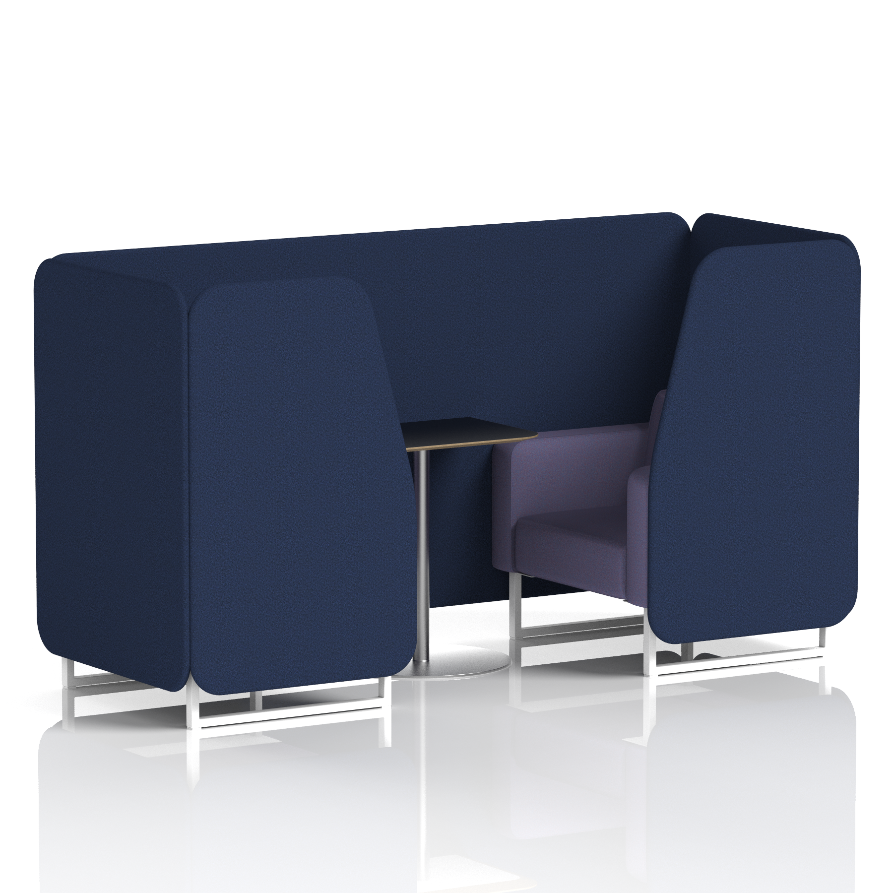 Brixworth Booth With White Legs And Black Table In Two Tone