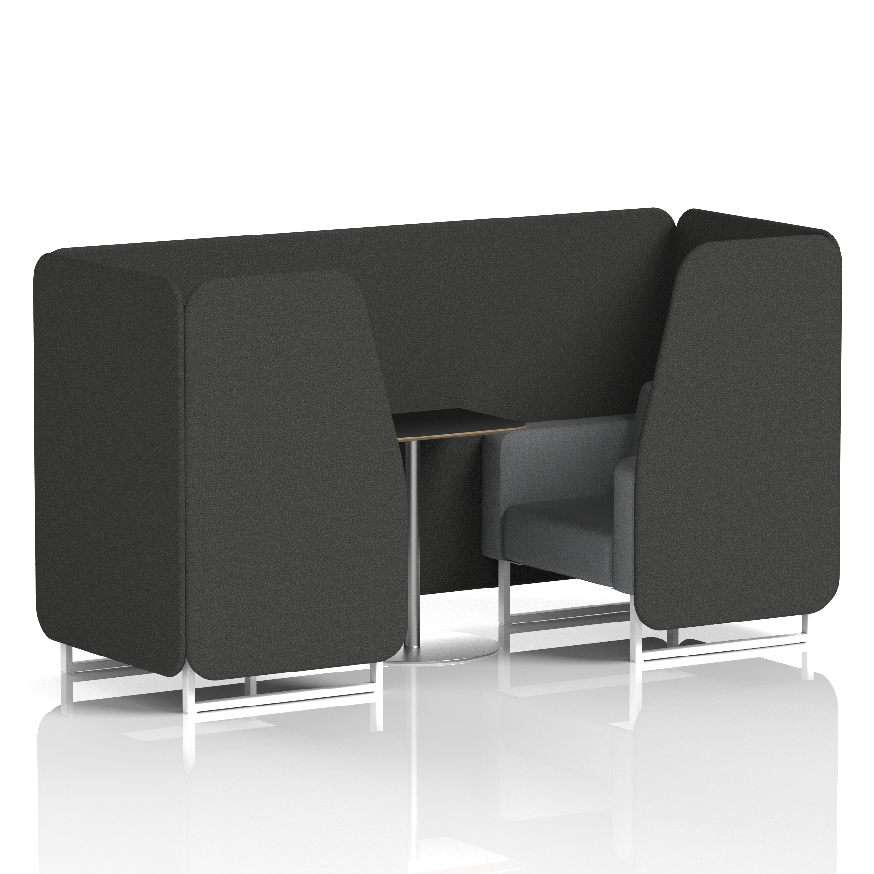 Brixworth Booth With White Legs And Black Table In Two Tone
