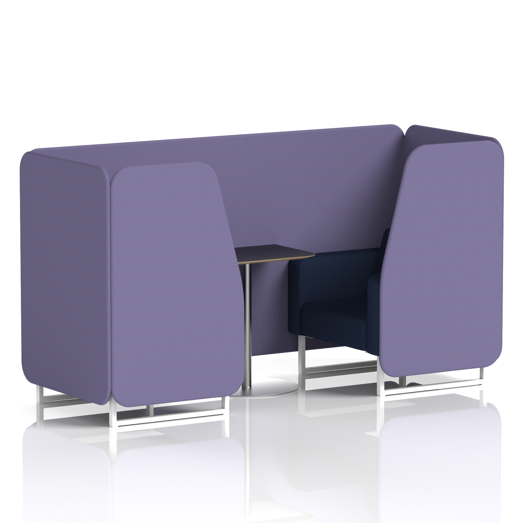 Brixworth Booth With White Legs And Black Table In Two Tone